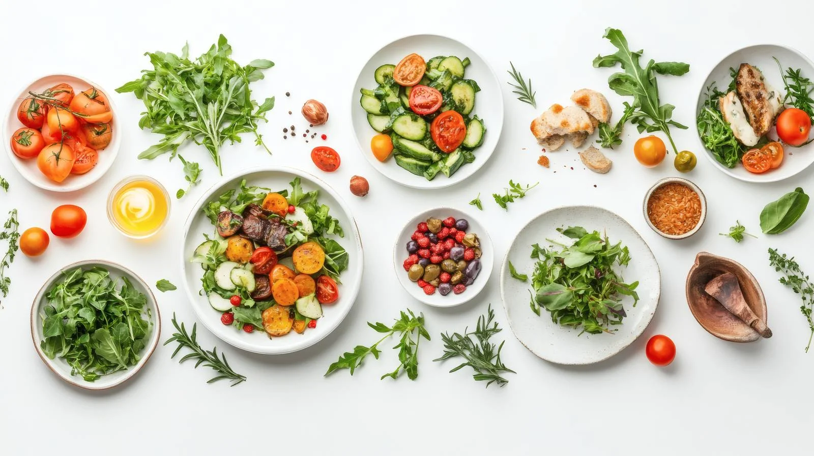 Elegant Vegan Dinner Setting on White Background — free download from Dotvec