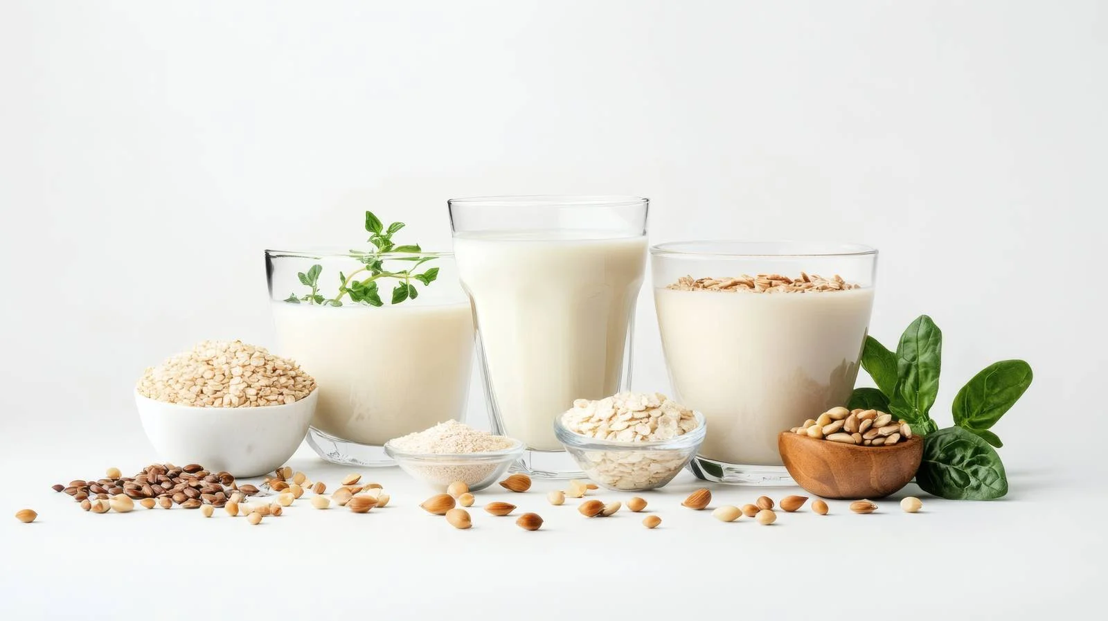 Organic Plant-Based Milk on White Background — free download from Dotvec