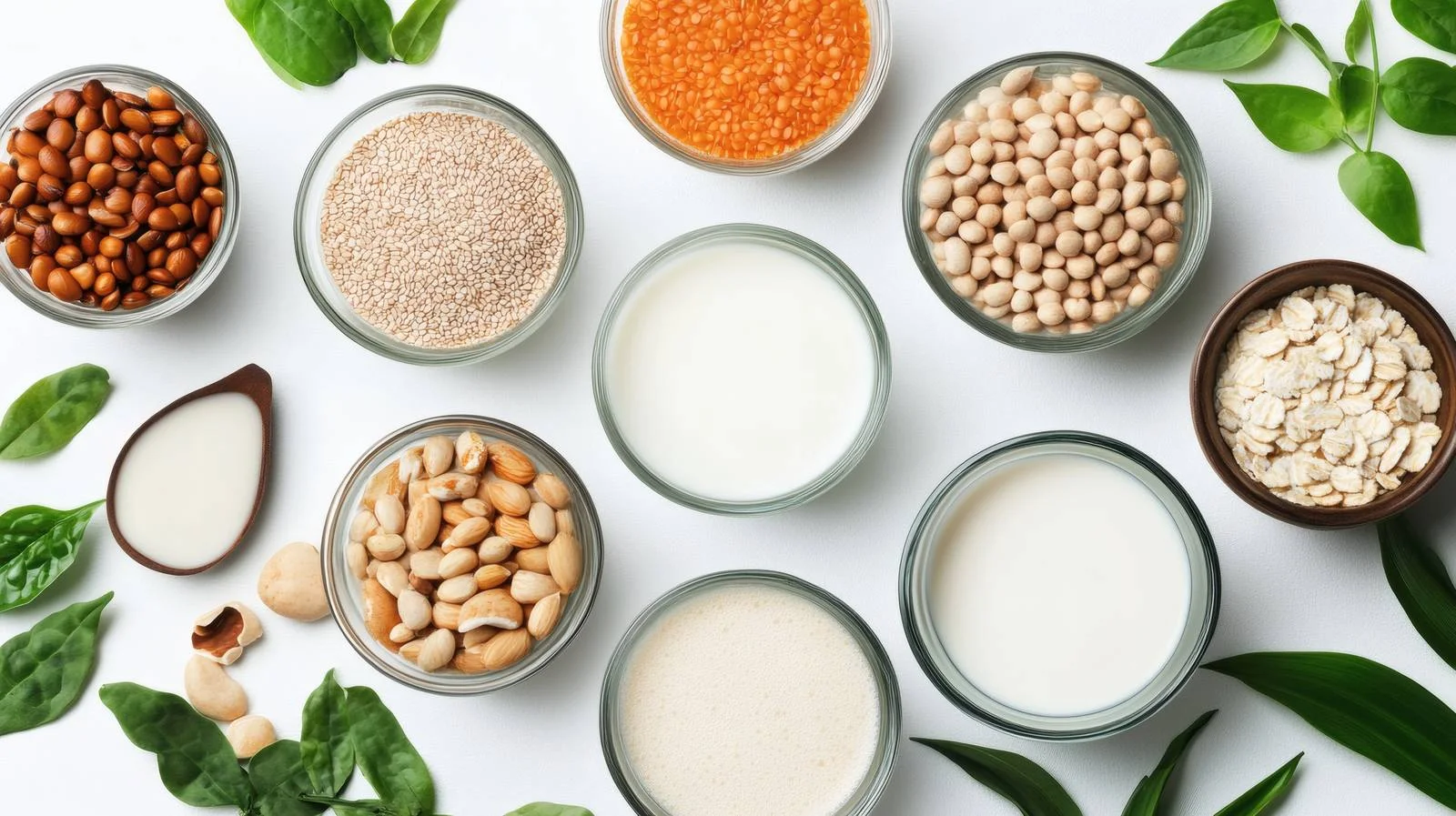 Delicious Vegan Plant-Based Milk on White — free download from Dotvec