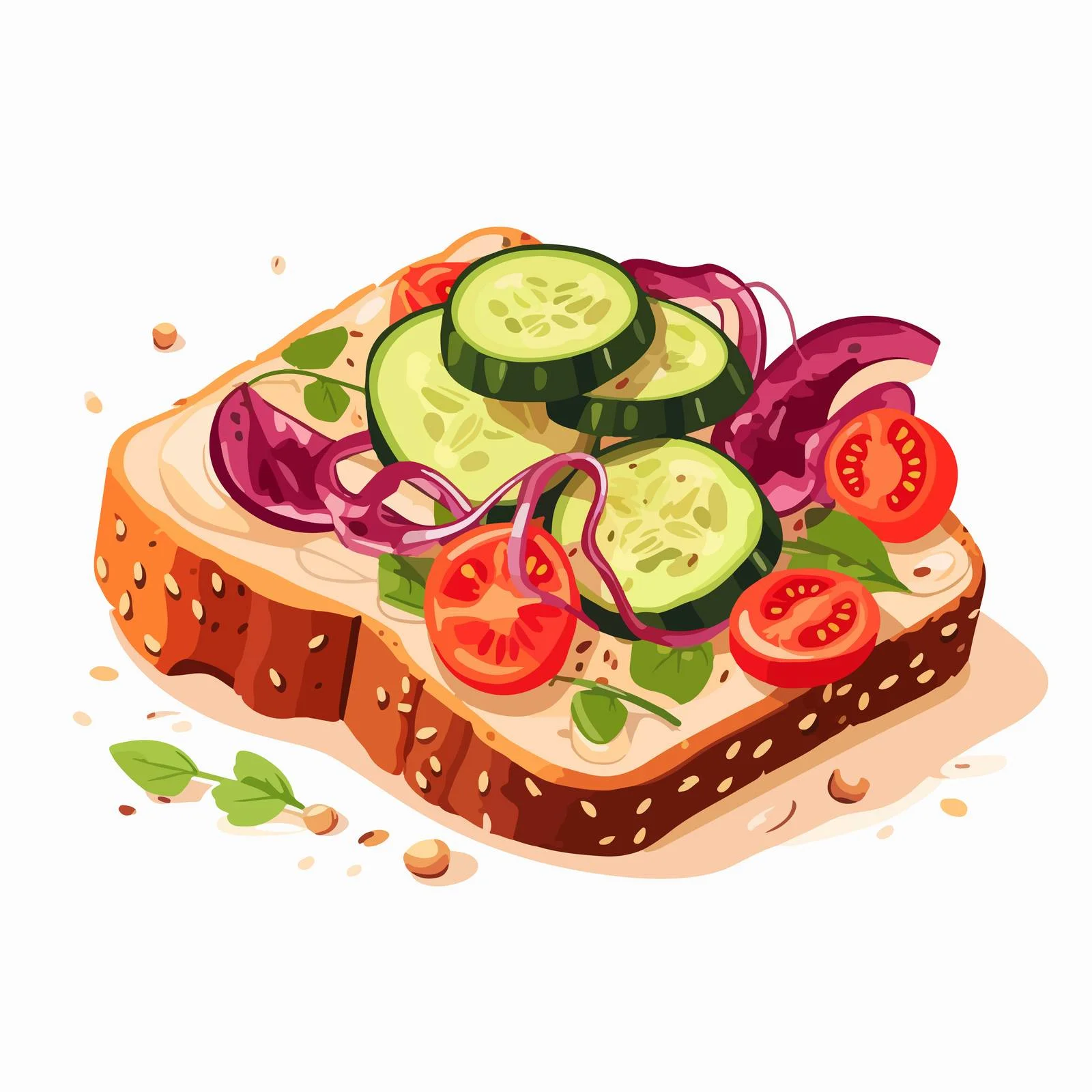 Savory Vegan Toast with Colorful Vegetables — free download from Dotvec