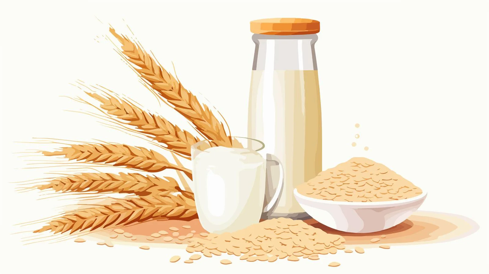 Vegetable Oat Milk Glass Bottle Concept — free download from Dotvec