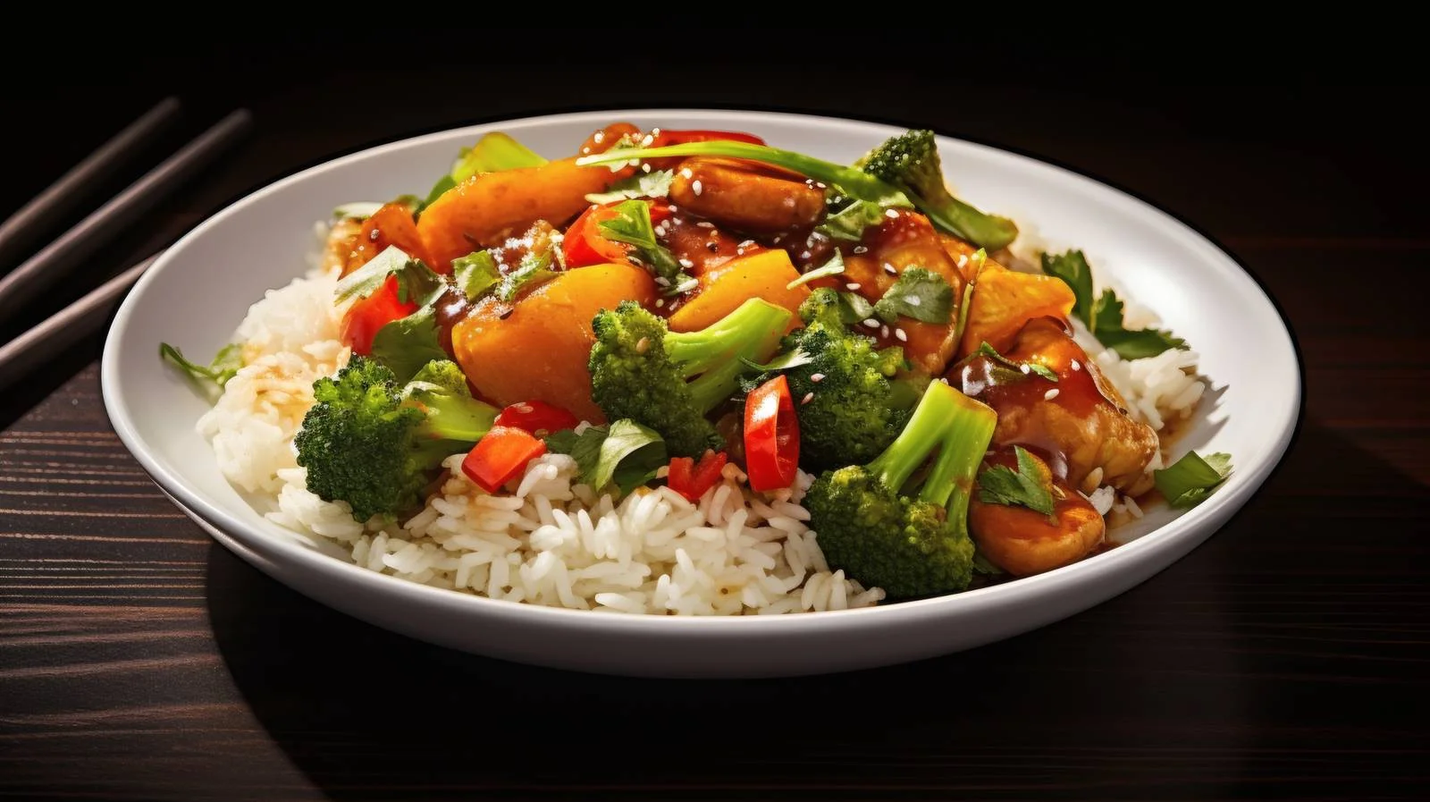 Savory Vegetable Stir-Fry Rice on White — free download from Dotvec