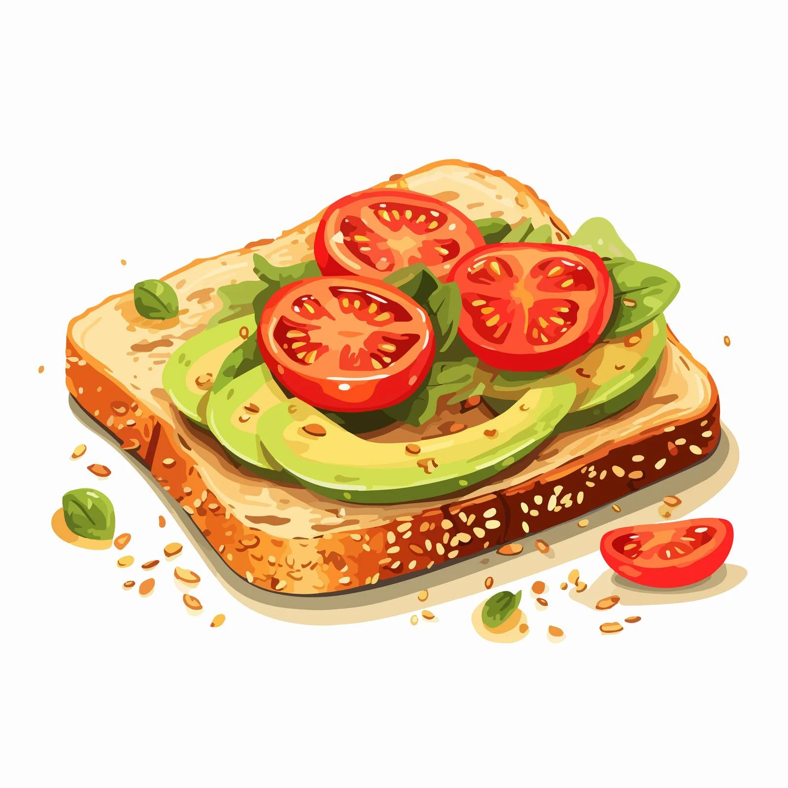 Vegetable Medley on Grilled Bread Slice — free download from Dotvec