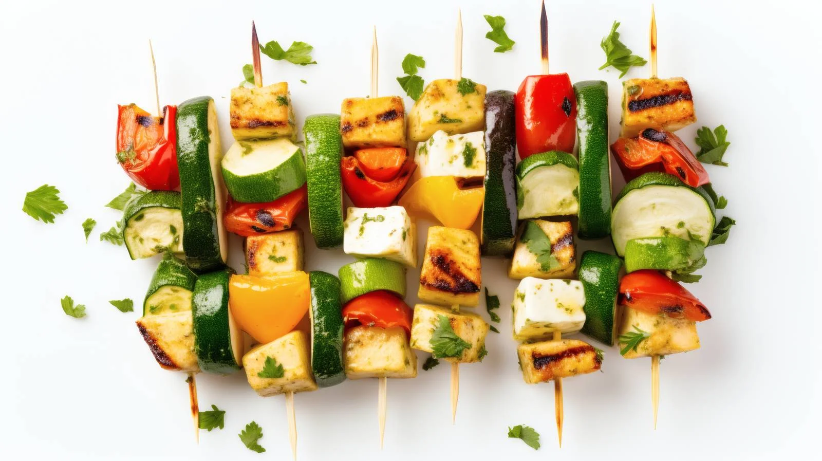 Delicious Halloumi Cheese Vegetarian Skewers — free download from Dotvec