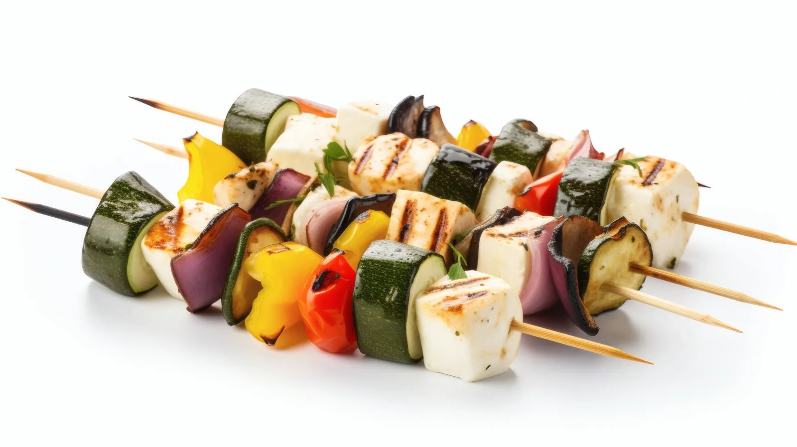 Delicious Vegetarian Skewers with Halloumi Cheese — free download from Dotvec