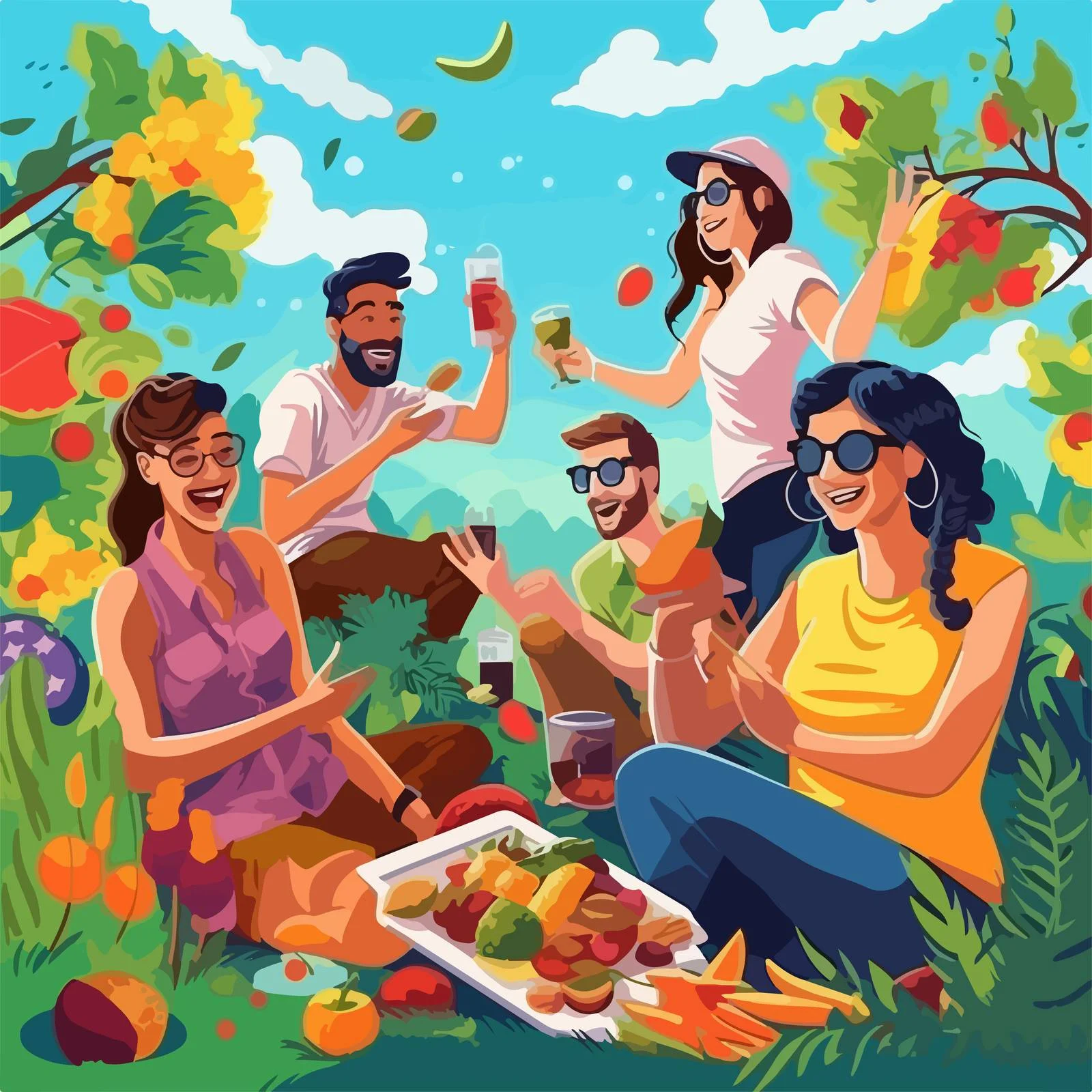 Picnic Themed Vertical Advertising Poster Design — free download from Dotvec