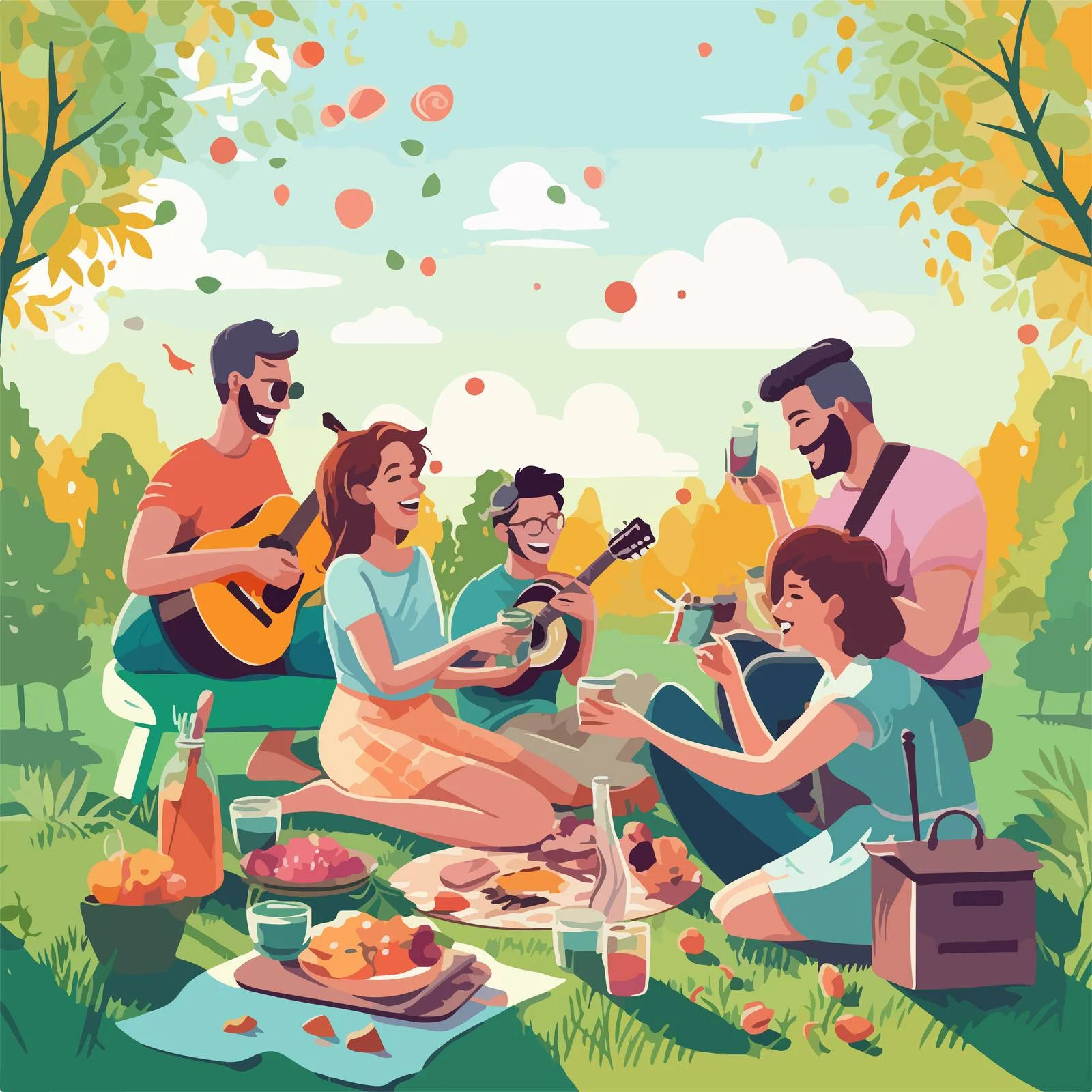 Elegant Picnic Theme Vertical Advertising Poster — free download from Dotvec