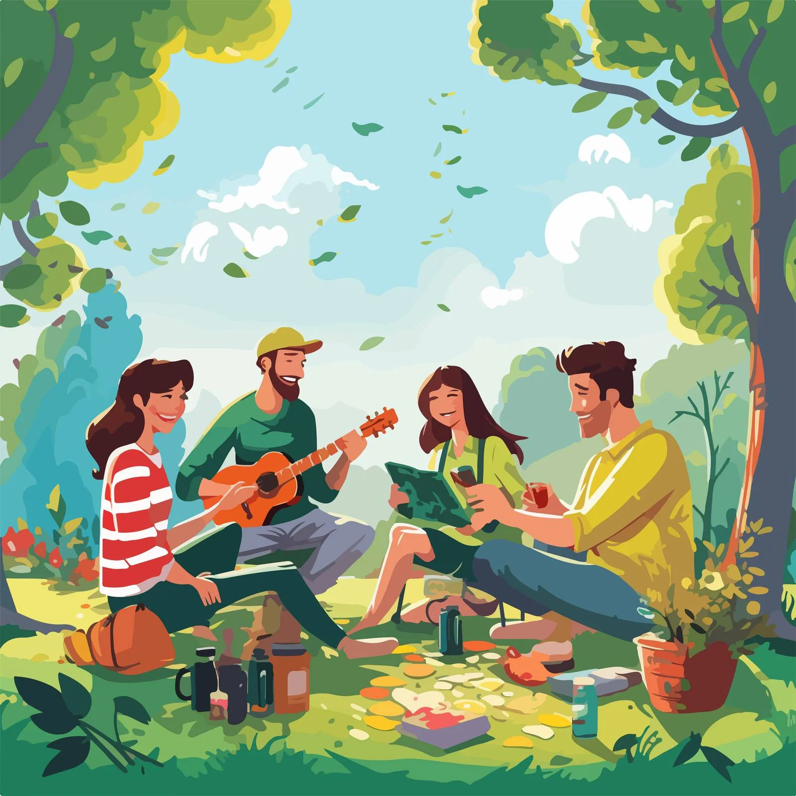 Picnic Themed Vertical Advertising Poster Design — free download from Dotvec