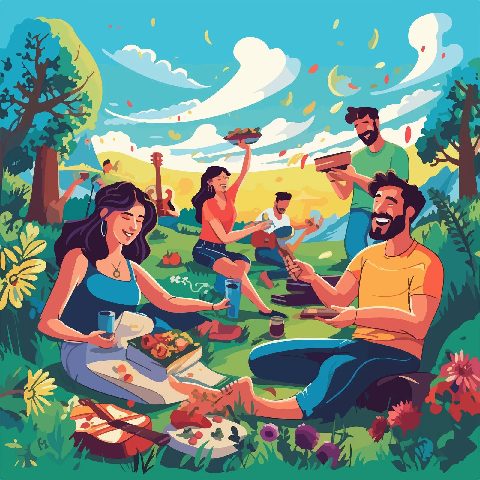 Elegant Picnic Theme Advertising Poster Design — free download from Dotvec