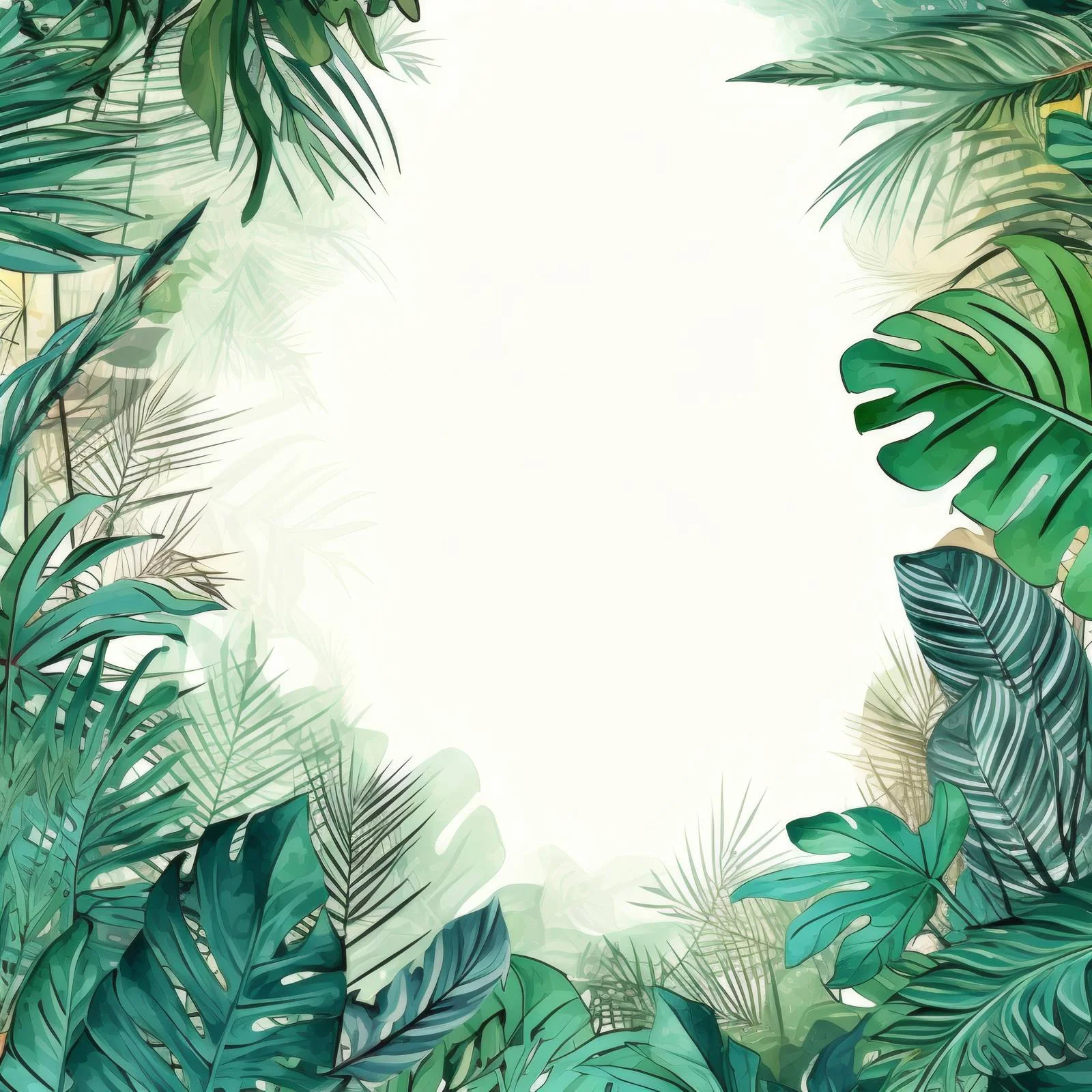 Exotic Palm Border on Vertical Jungle Background — free download from Dotvec