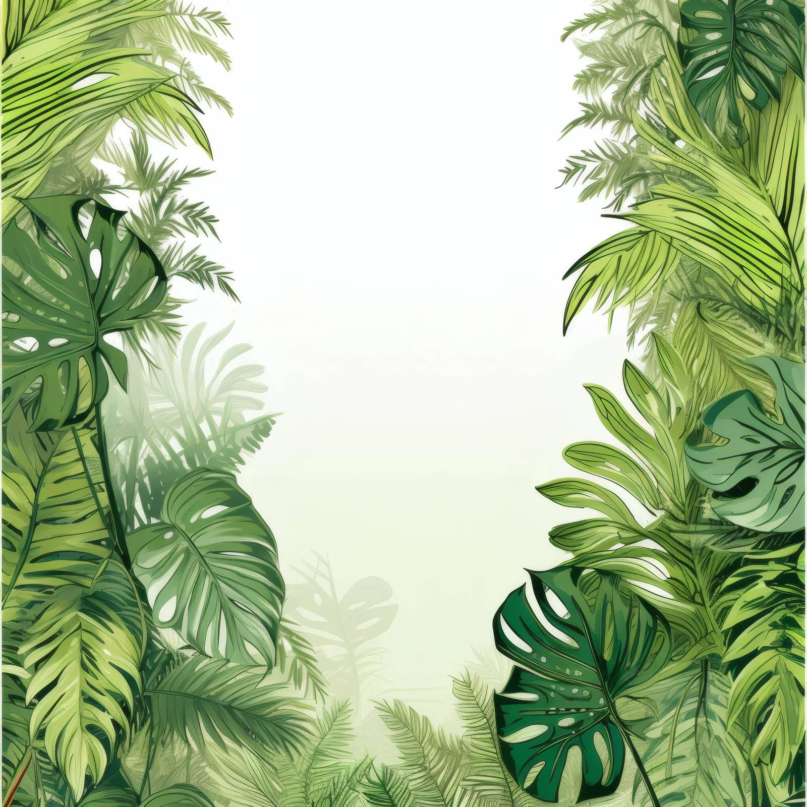Lush Jungle Palm Border Vertical Background — free download from Dotvec