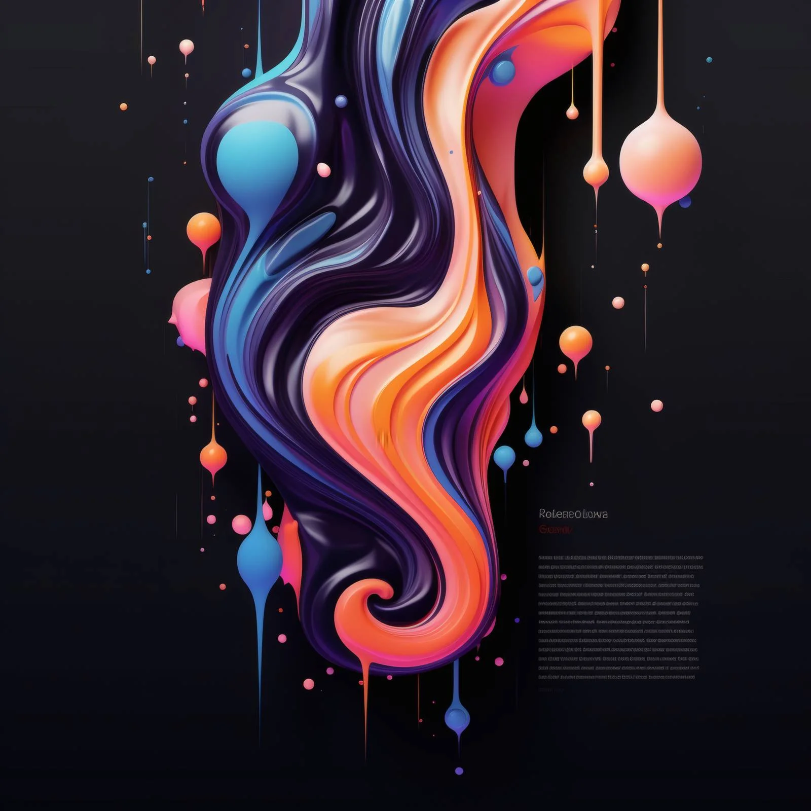 Flowing Black Abstract Background with Bright Liquid — free download from Dotvec