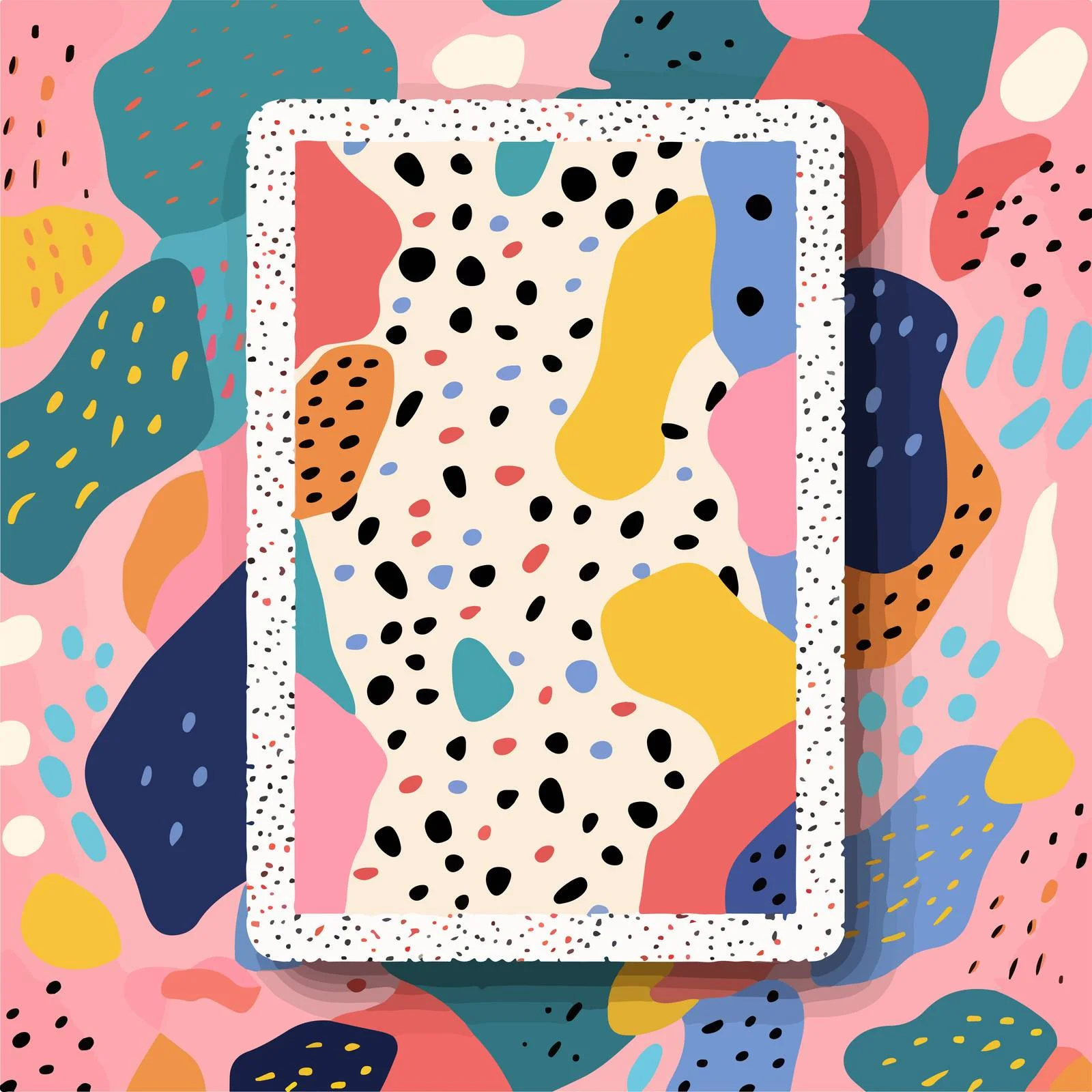Elegant Vertical Card with Terrazzo Frame — free download from Dotvec