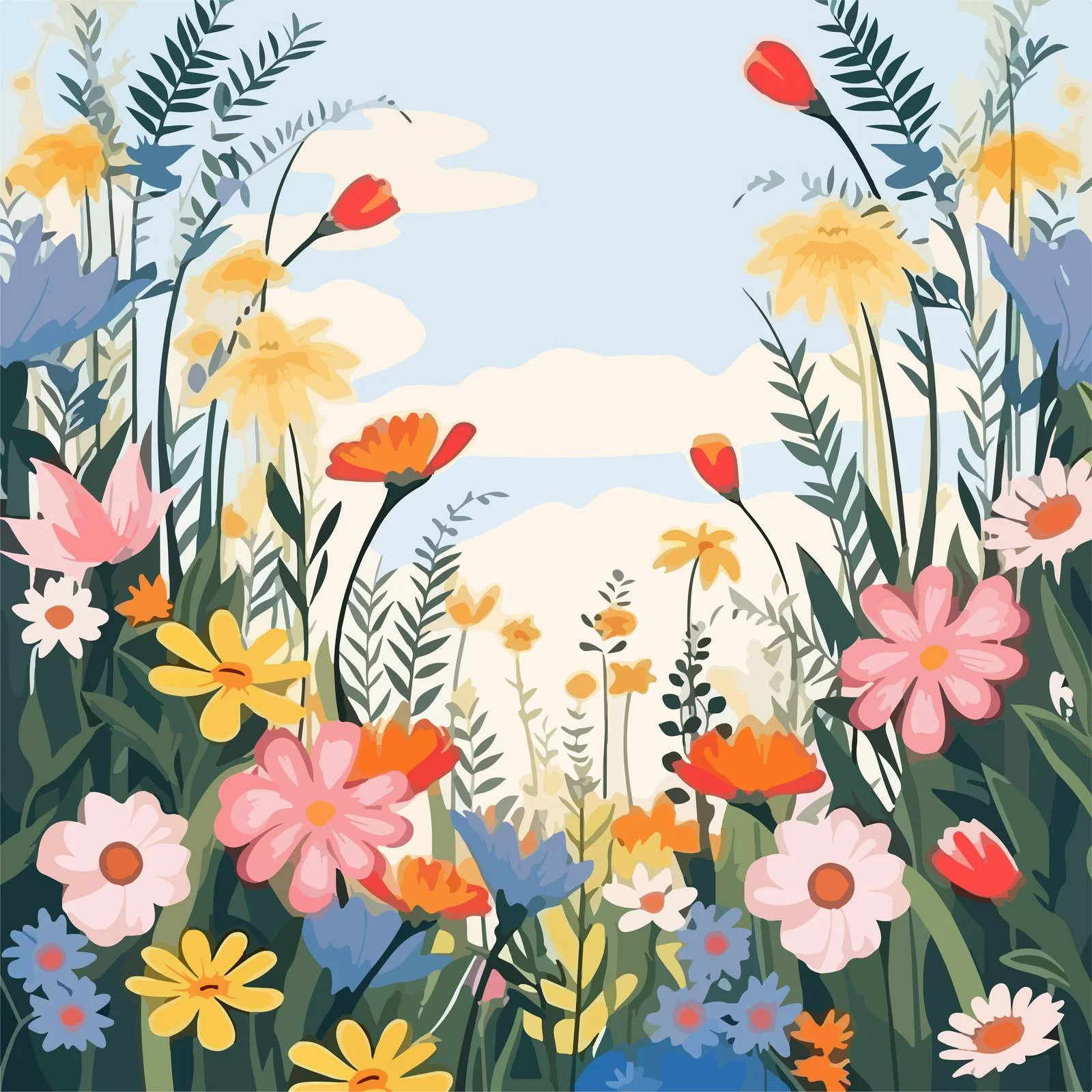 Elegant Vertical Blooming Floral Background — free download from Dotvec