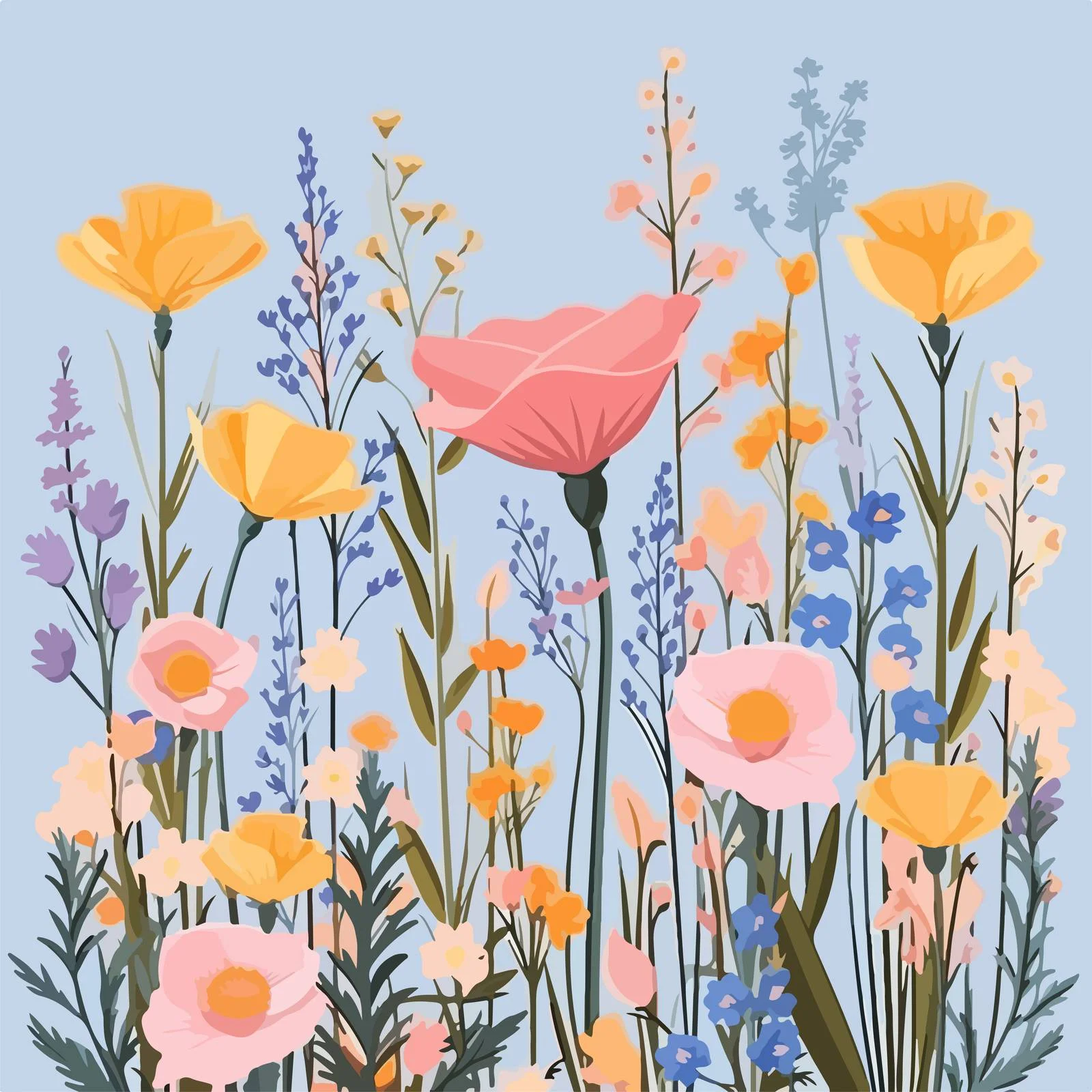 Elegant Vertical Floral Blooms Background Art — free download from Dotvec