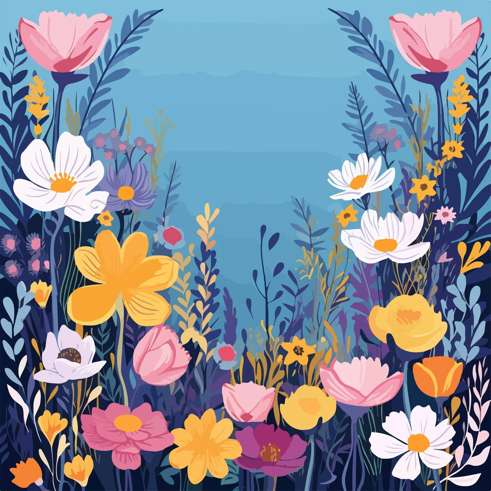 Elegant Blooming Floral Vertical Background Design — free download from Dotvec