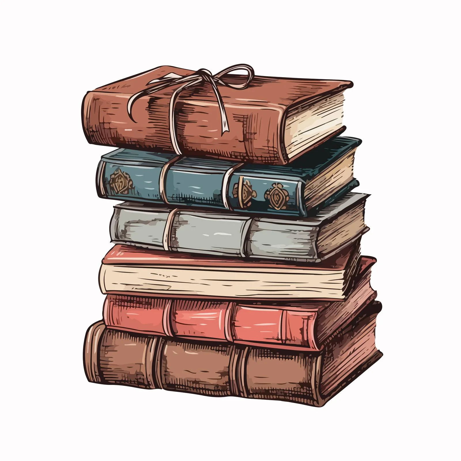 Antique hardback historical book stack arrangement — free download from Dotvec