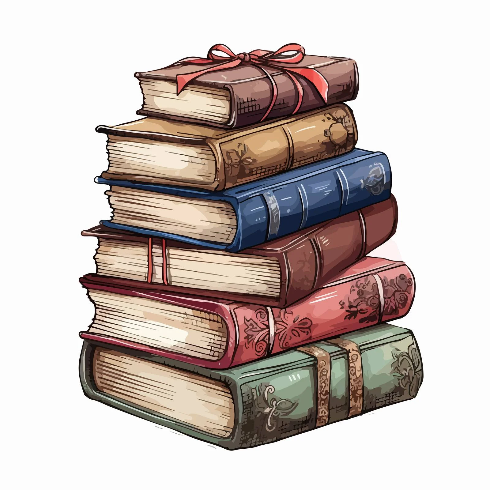 Antique Hardback Books Stack in Vertical Display — free download from Dotvec