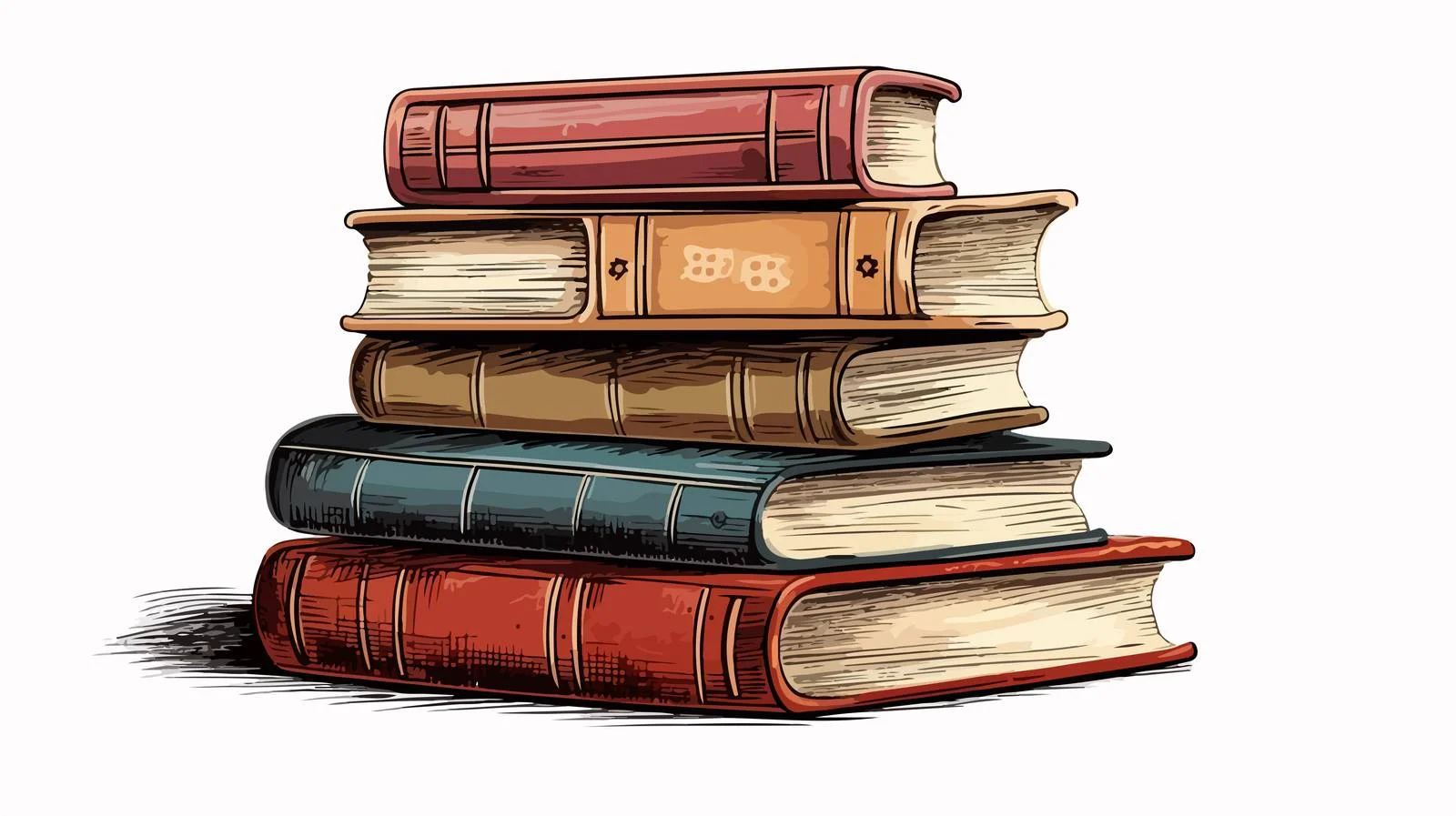 Vintage Books Sketch — free download from Dotvec