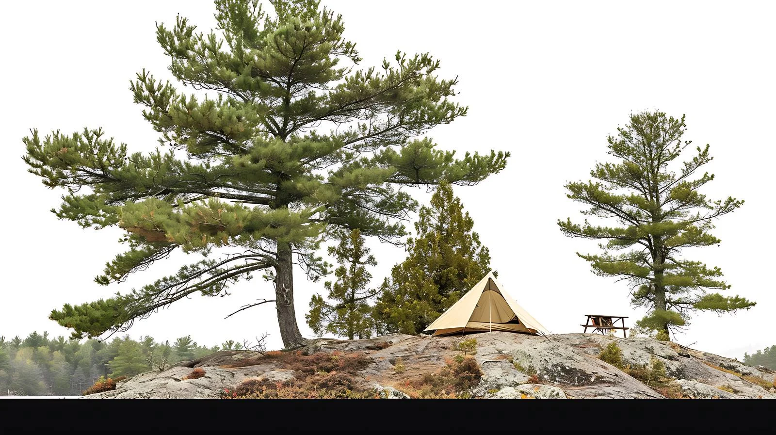 Scenic Campsite with Majestic Pine Tree — free download from Dotvec