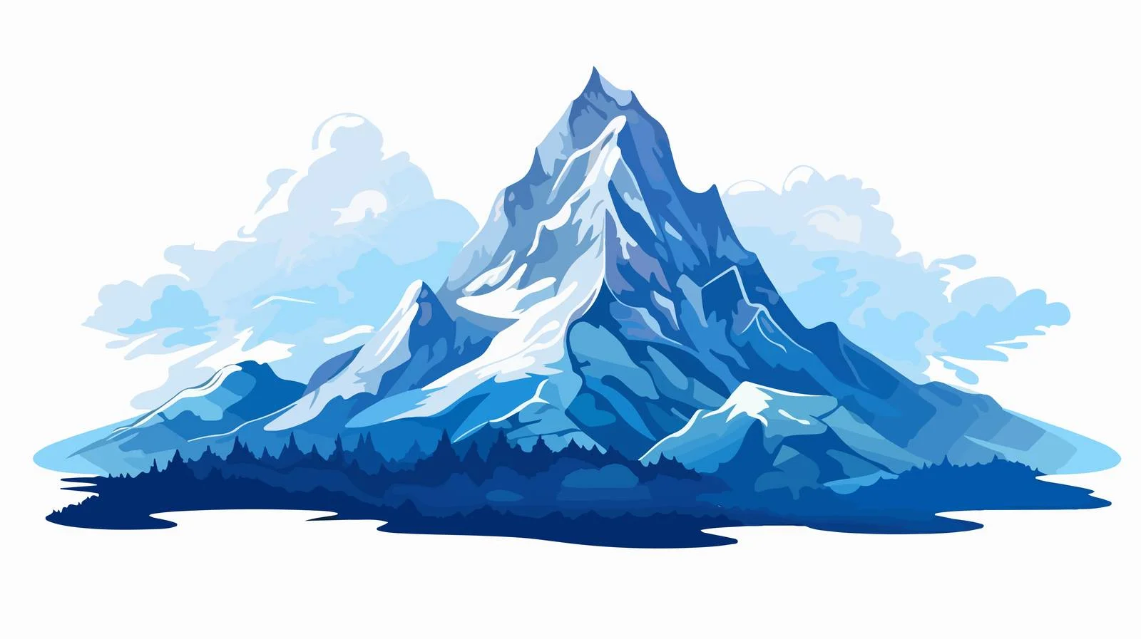 Blue Mountain Vector Cartoon Illustration — free download from Dotvec