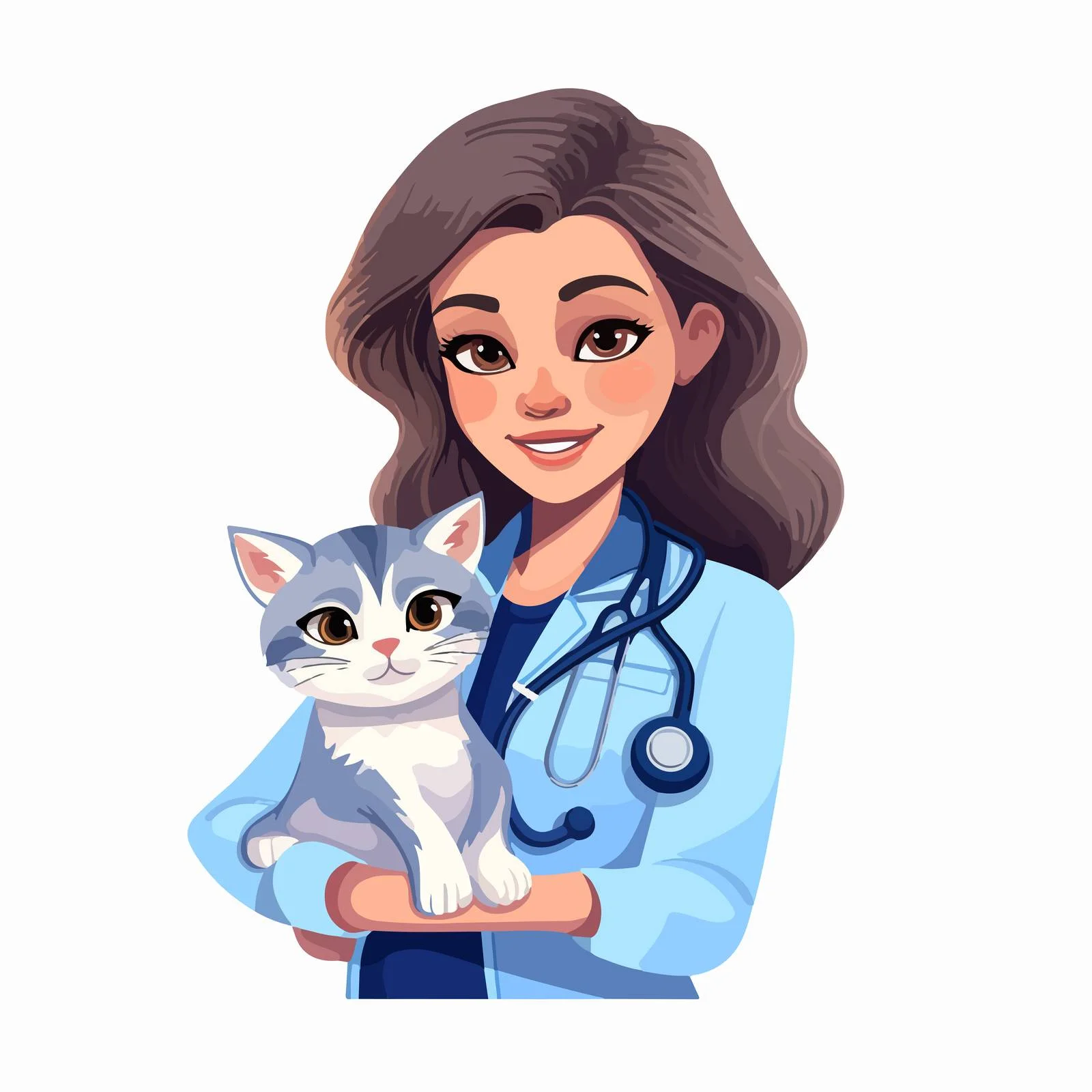 Blue Professional Pet Doctor Examining Animal — free download from Dotvec