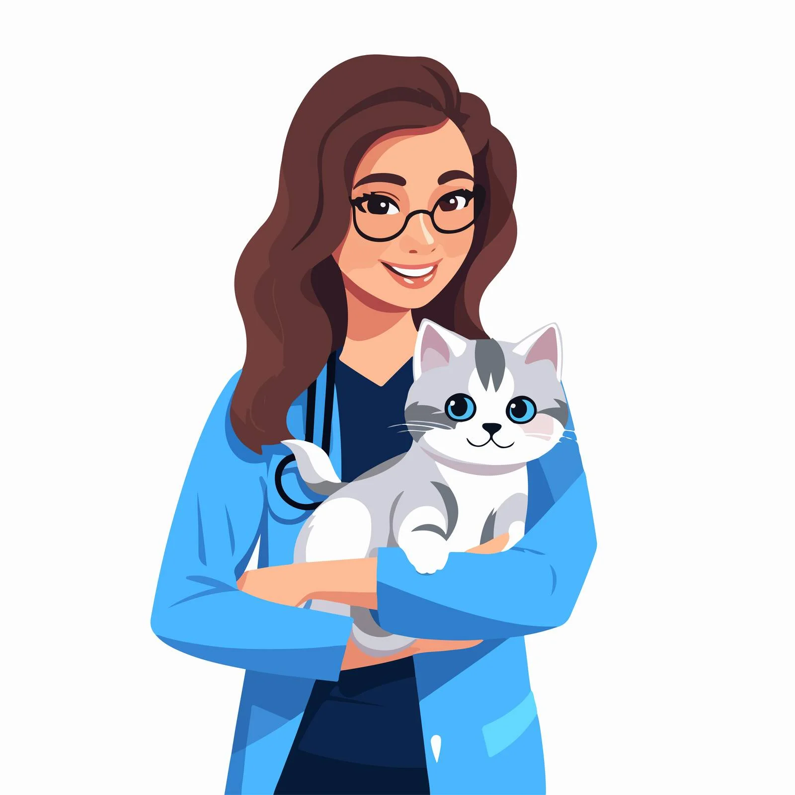 Expert Pet Doctor in Blue Uniform — free download from Dotvec