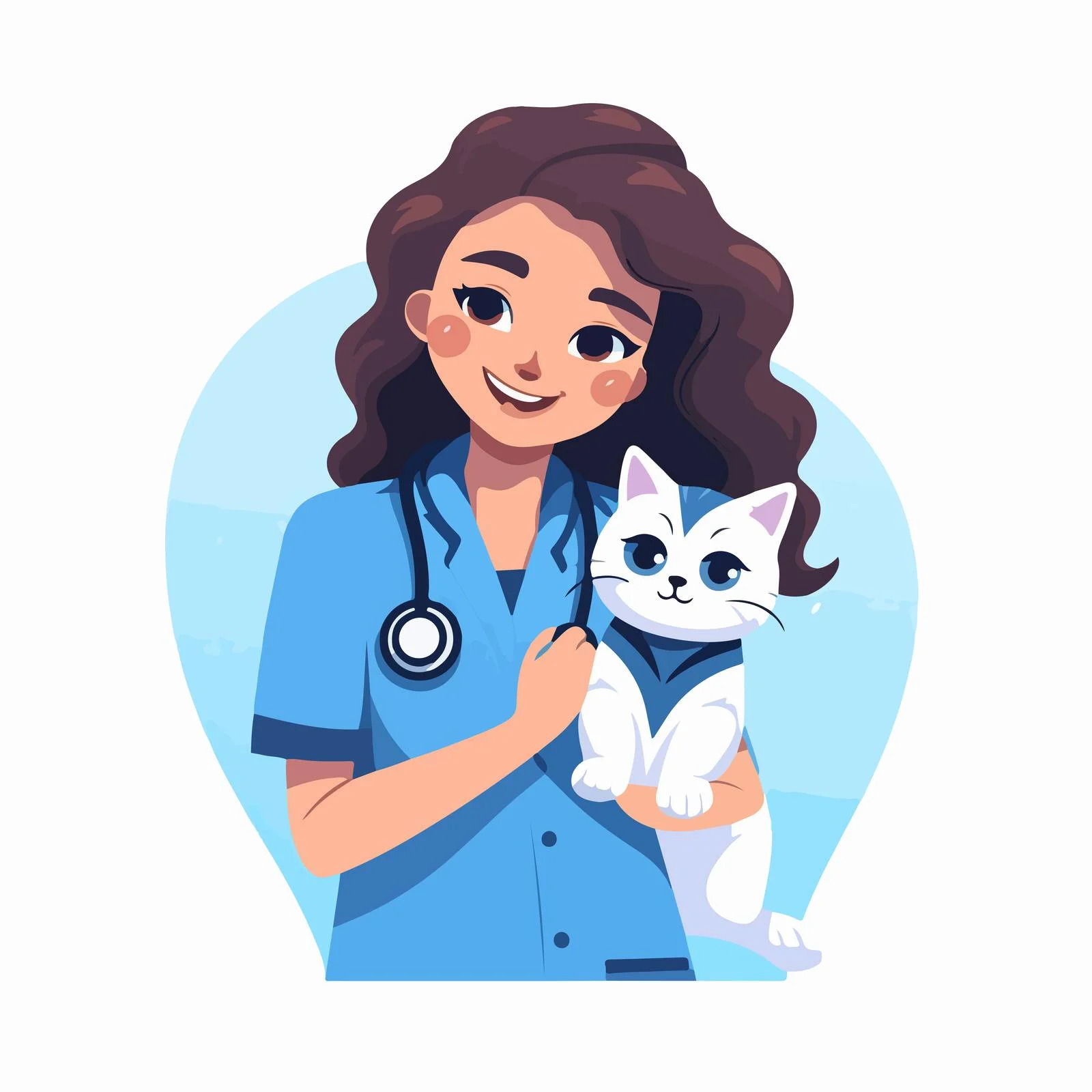 Proficient Pet Doctor in Blue Uniform — free download from Dotvec