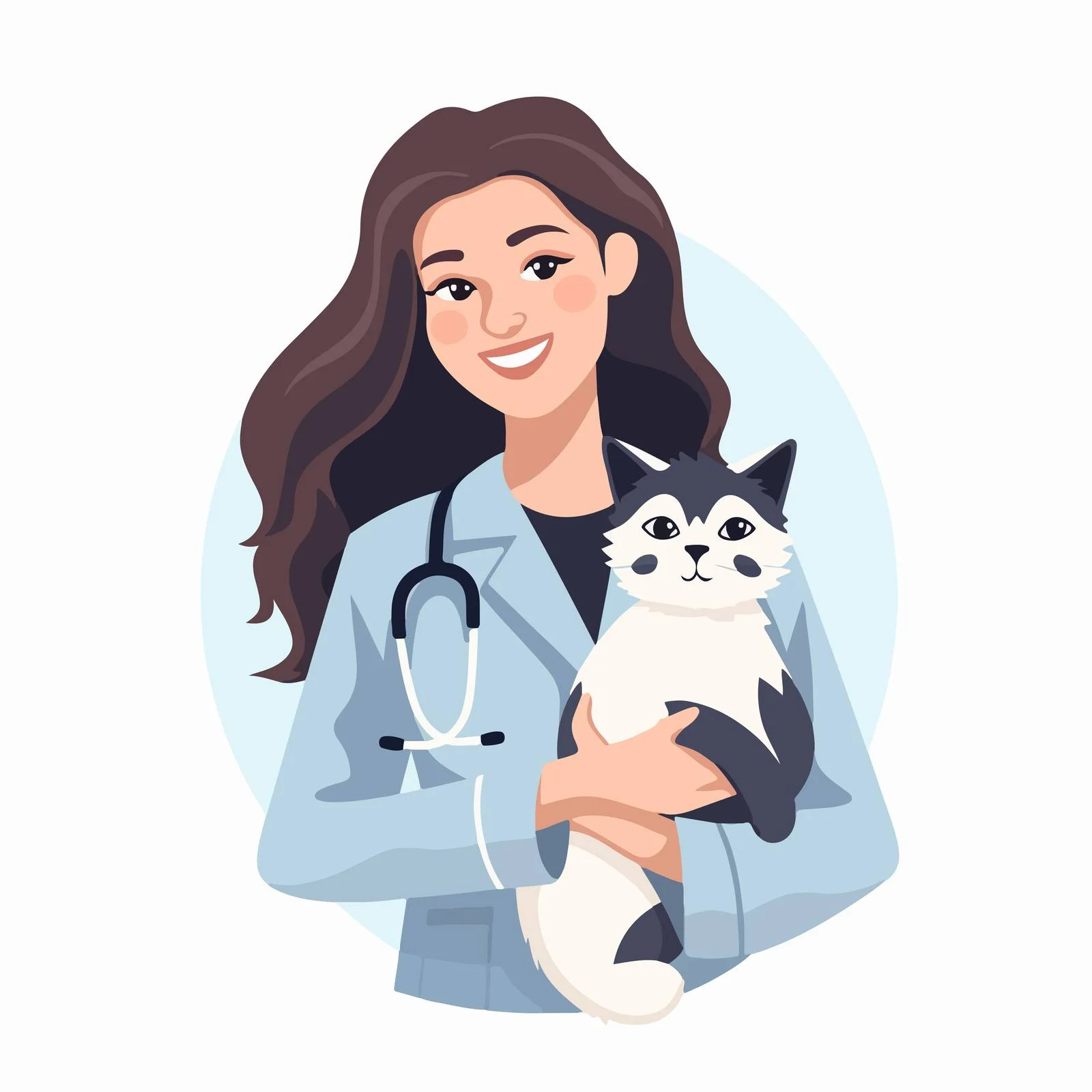 Vet Holding Happy Cat Patient — free download from Dotvec