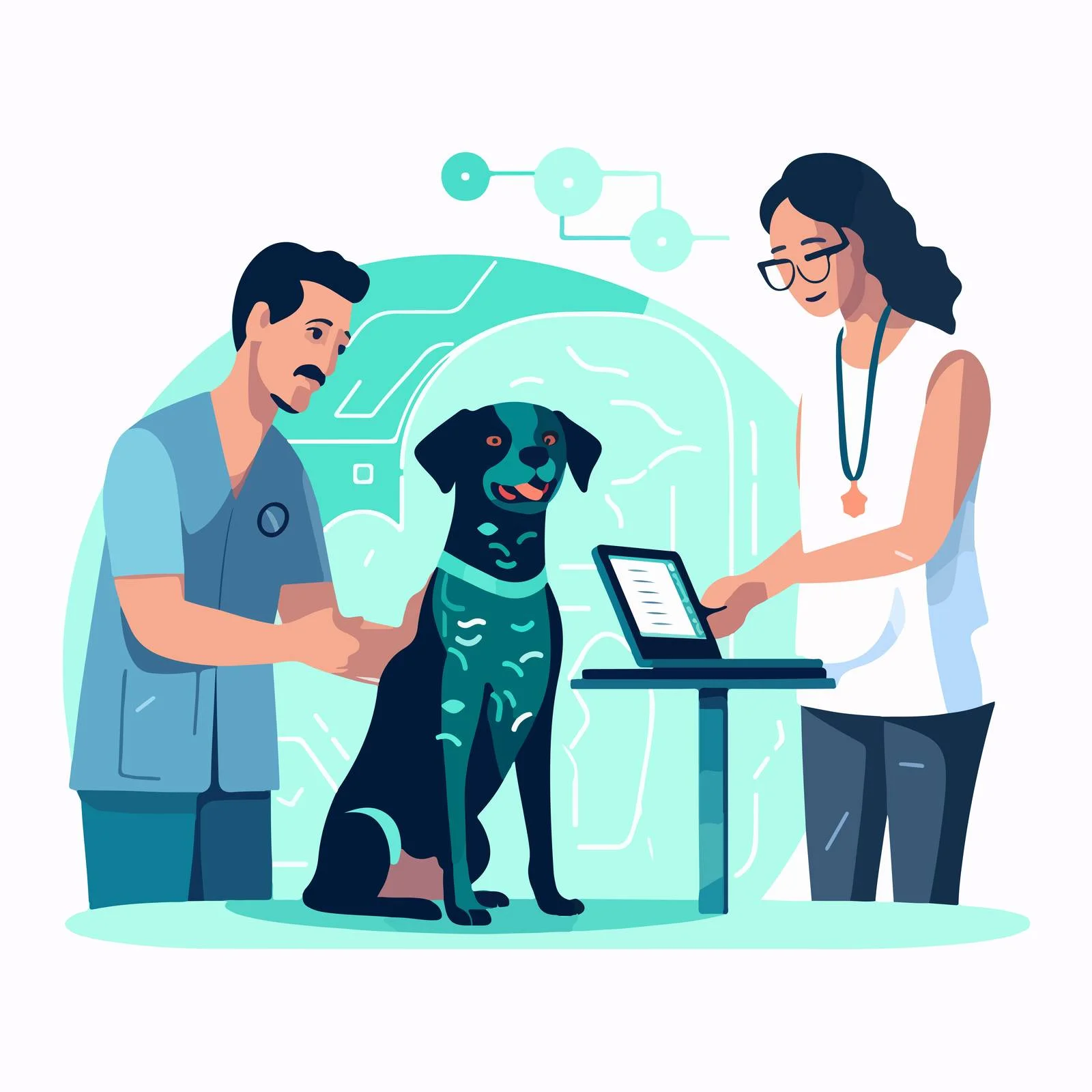 Veterinarians Inserting Electronic Microchip into Dog — free download from Dotvec
