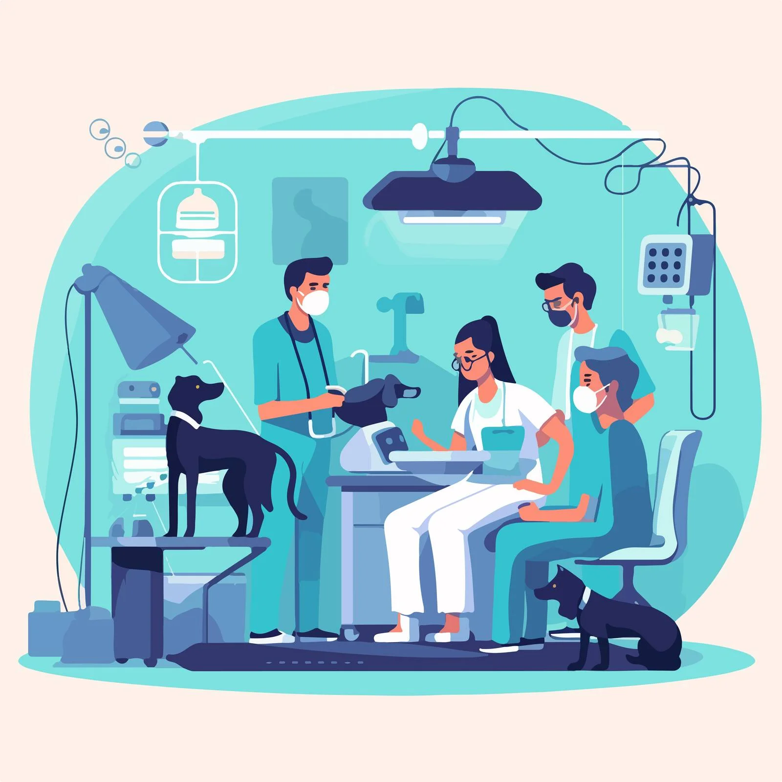 Veterinary Surgeons Operating in Animal Hospital — free download from Dotvec
