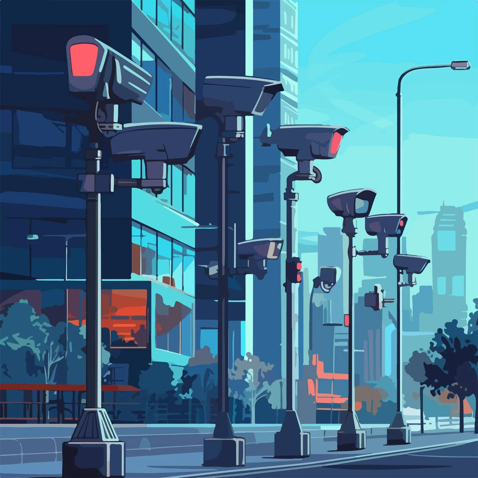 Surveillance footage of urban street activity — free download from Dotvec