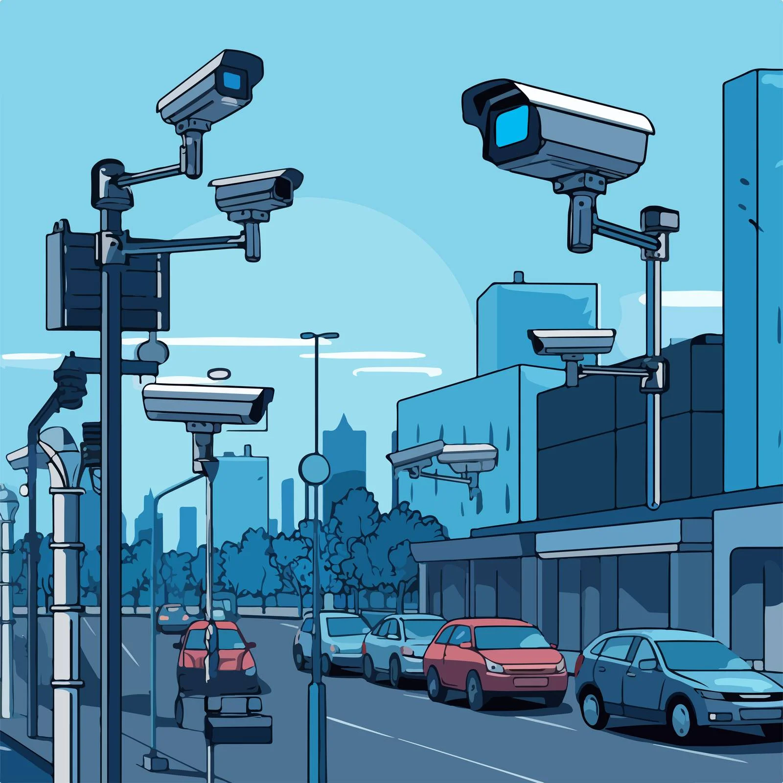Surveillance Footage of Urban Street Scene — free download from Dotvec