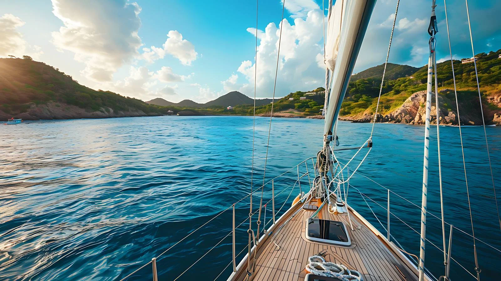 Luxurious yacht view near Antigua coast — free download from Dotvec