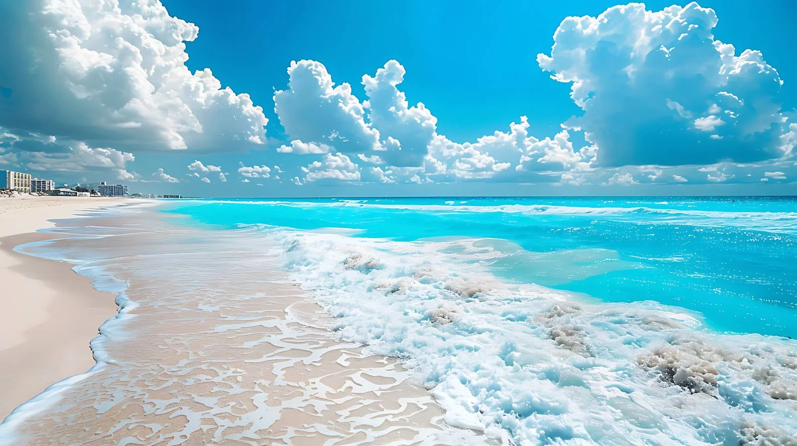 Serene Cancun Beachscape with Caribbean Sky – free cancun image from Dotvec