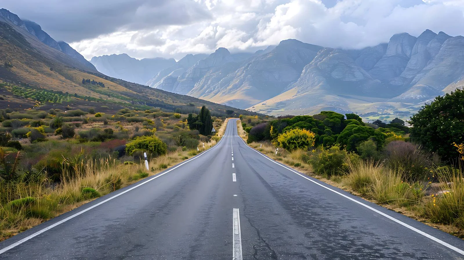 Tranquil landscape with road cutting through — free download from Dotvec