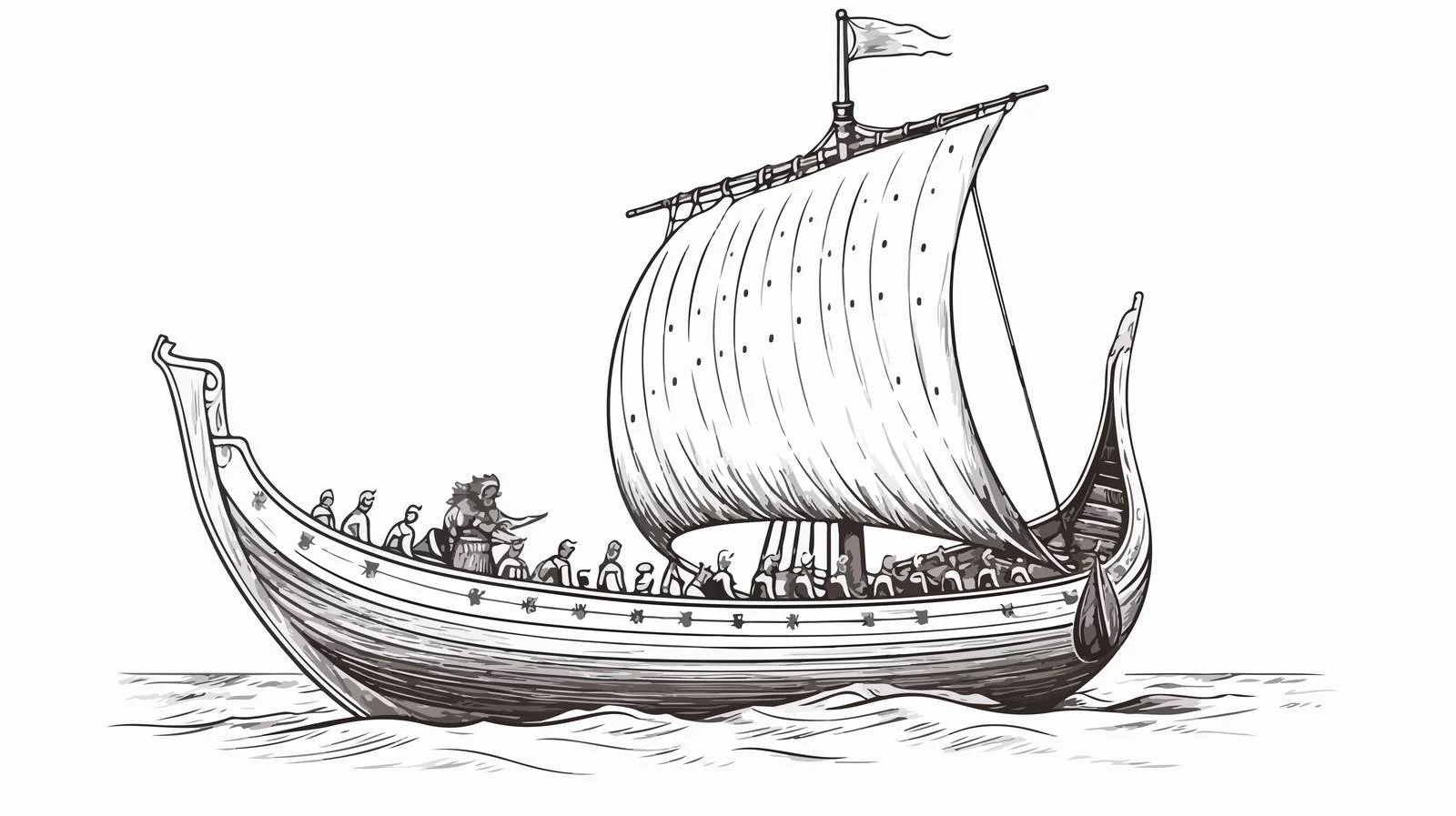 Viking Ship Sketch Vector Illustration — free download from Dotvec