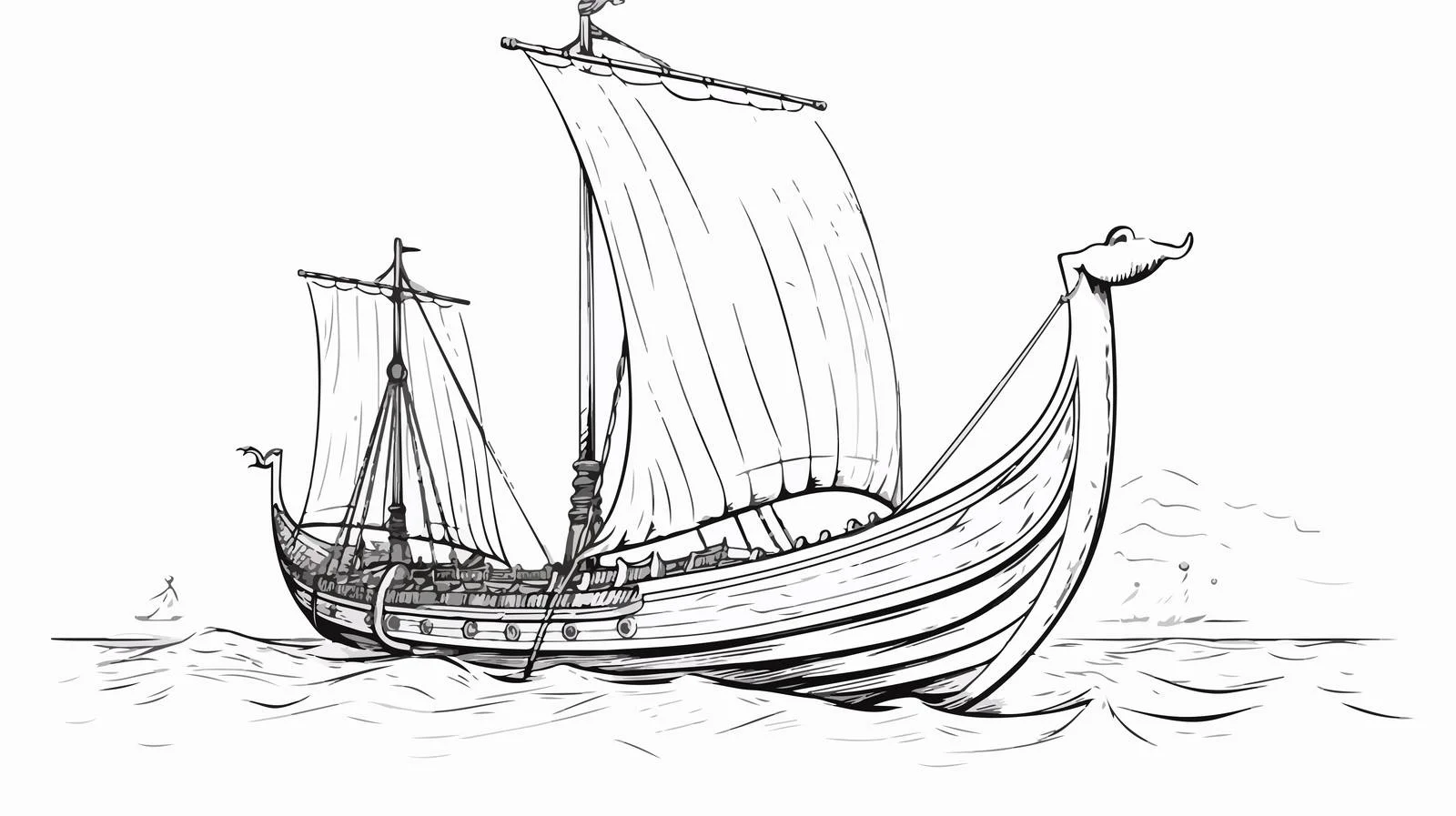 Hand-drawn Viking Ship Illustration — free download from Dotvec