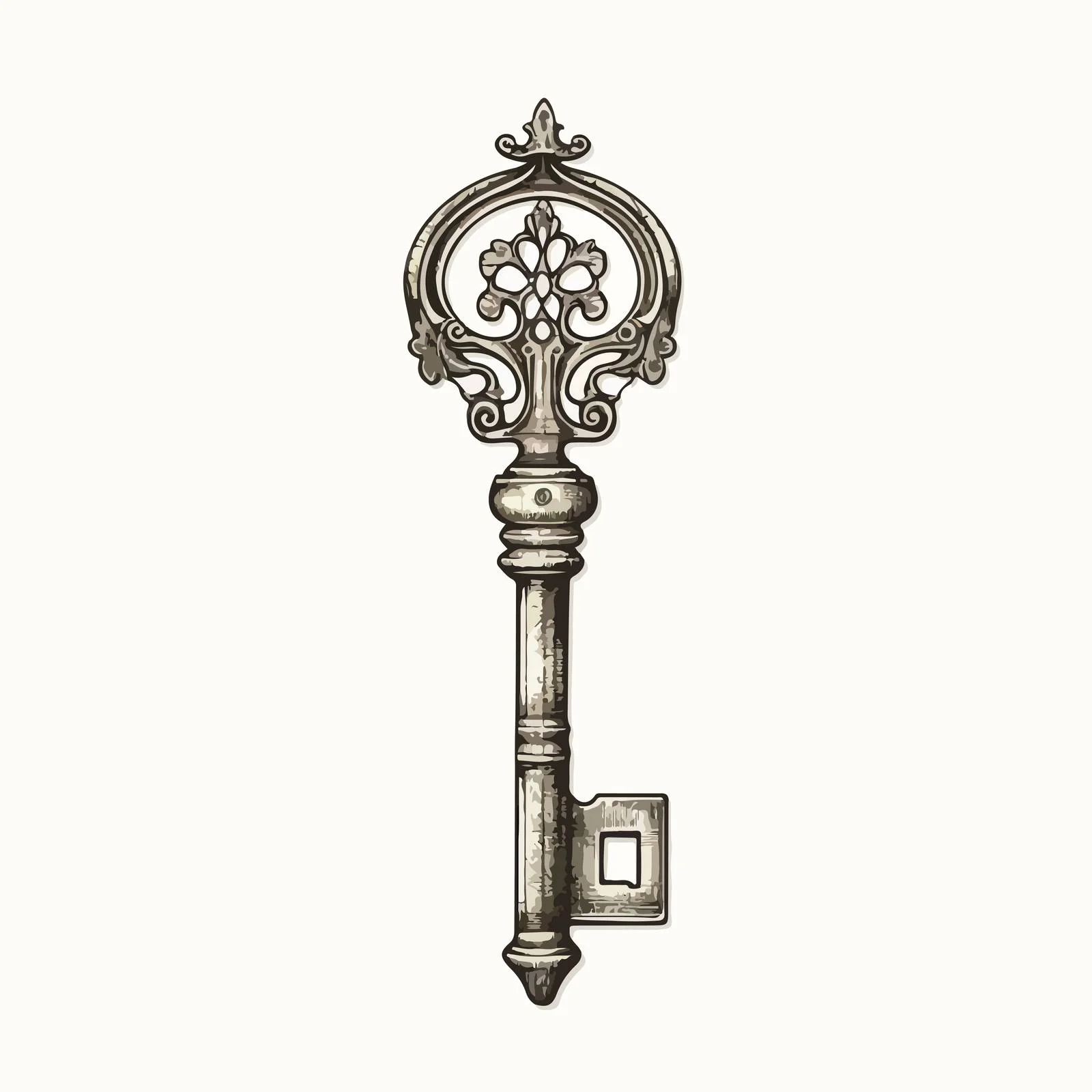 Exquisite Antique Castle Door Key Etchings — free download from Dotvec