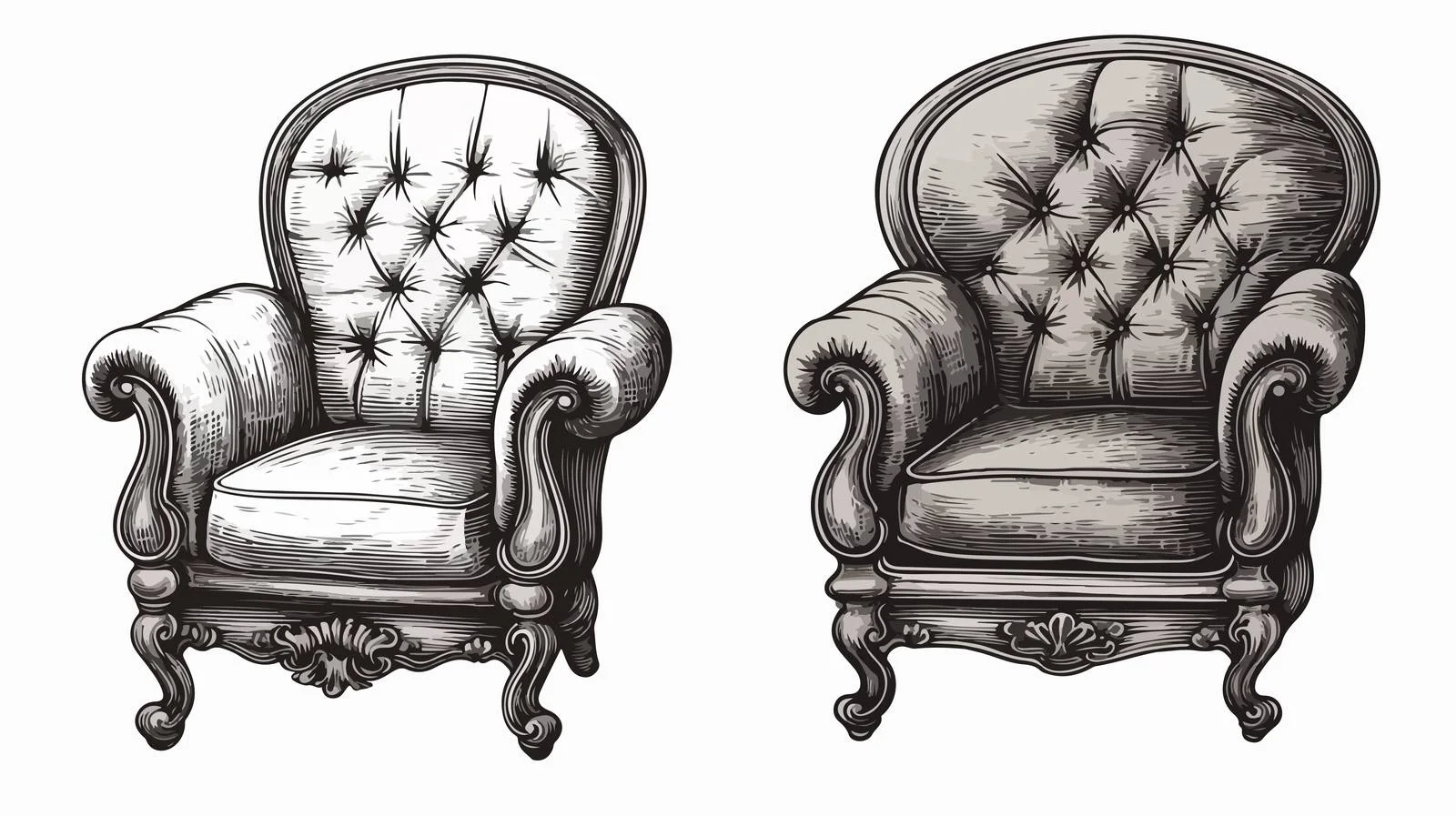 Vintage Armchair Sketch Engraving — free download from Dotvec
