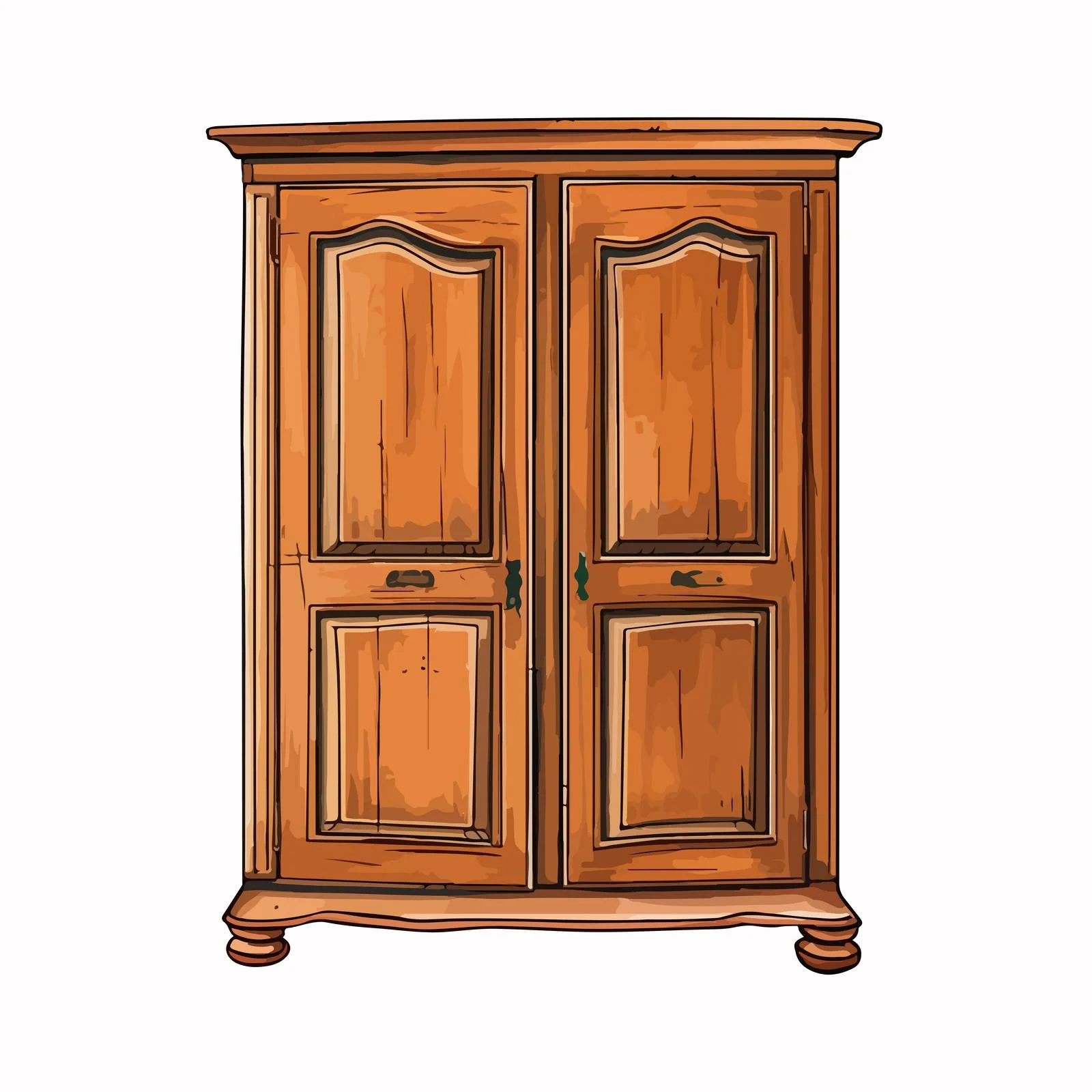 Hand-Drawn Vintage Cupboard Vector Artwork — free download from Dotvec