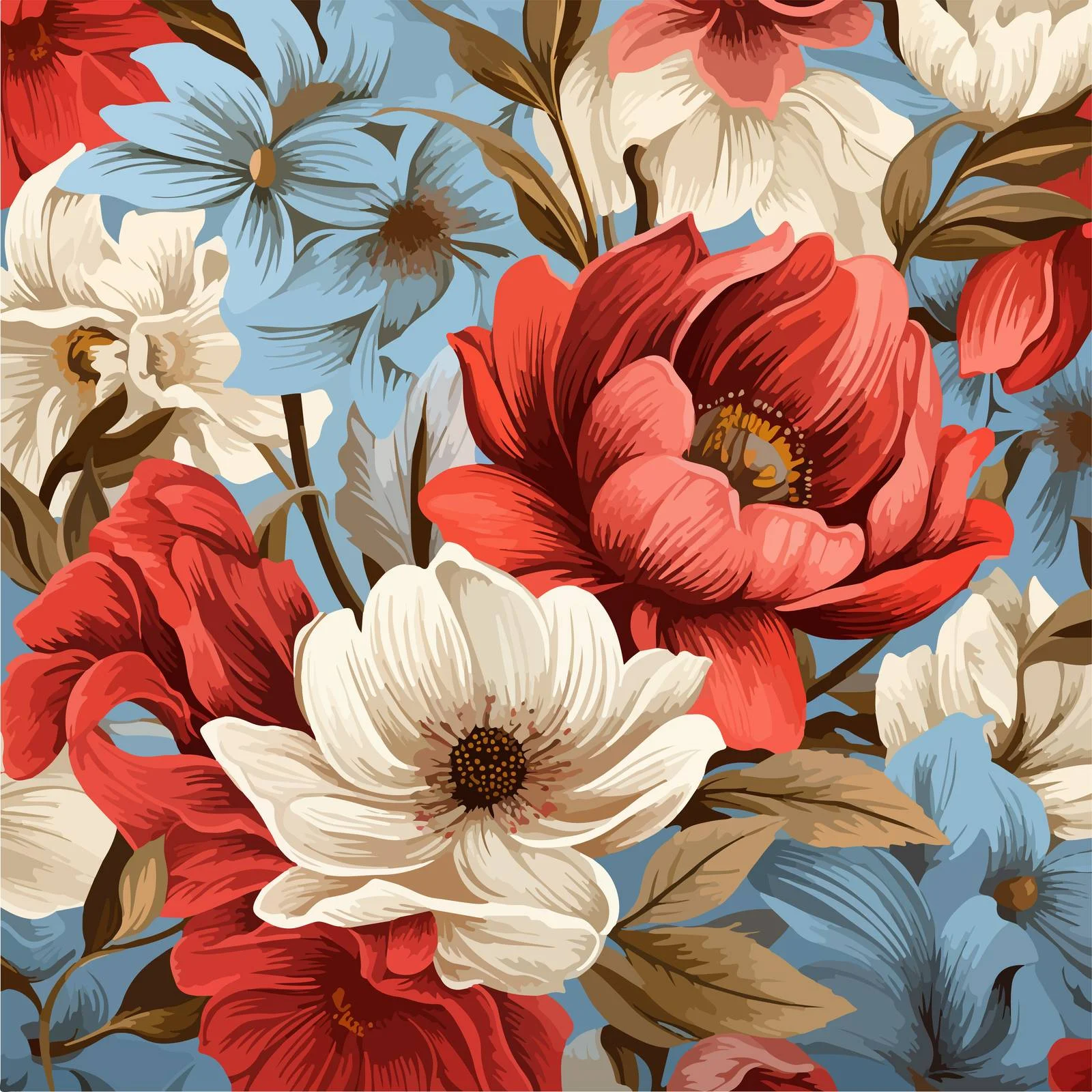 Classic Floral Design: Seamless Retro Background — free download from Dotvec
