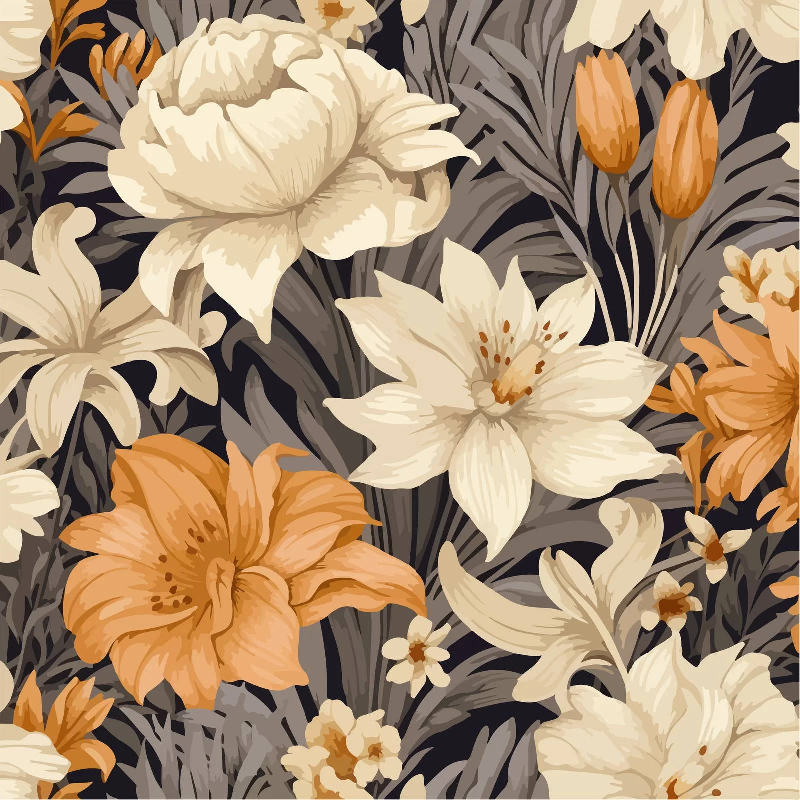 Classic Floral Design Seamless Pattern Background — free download from Dotvec