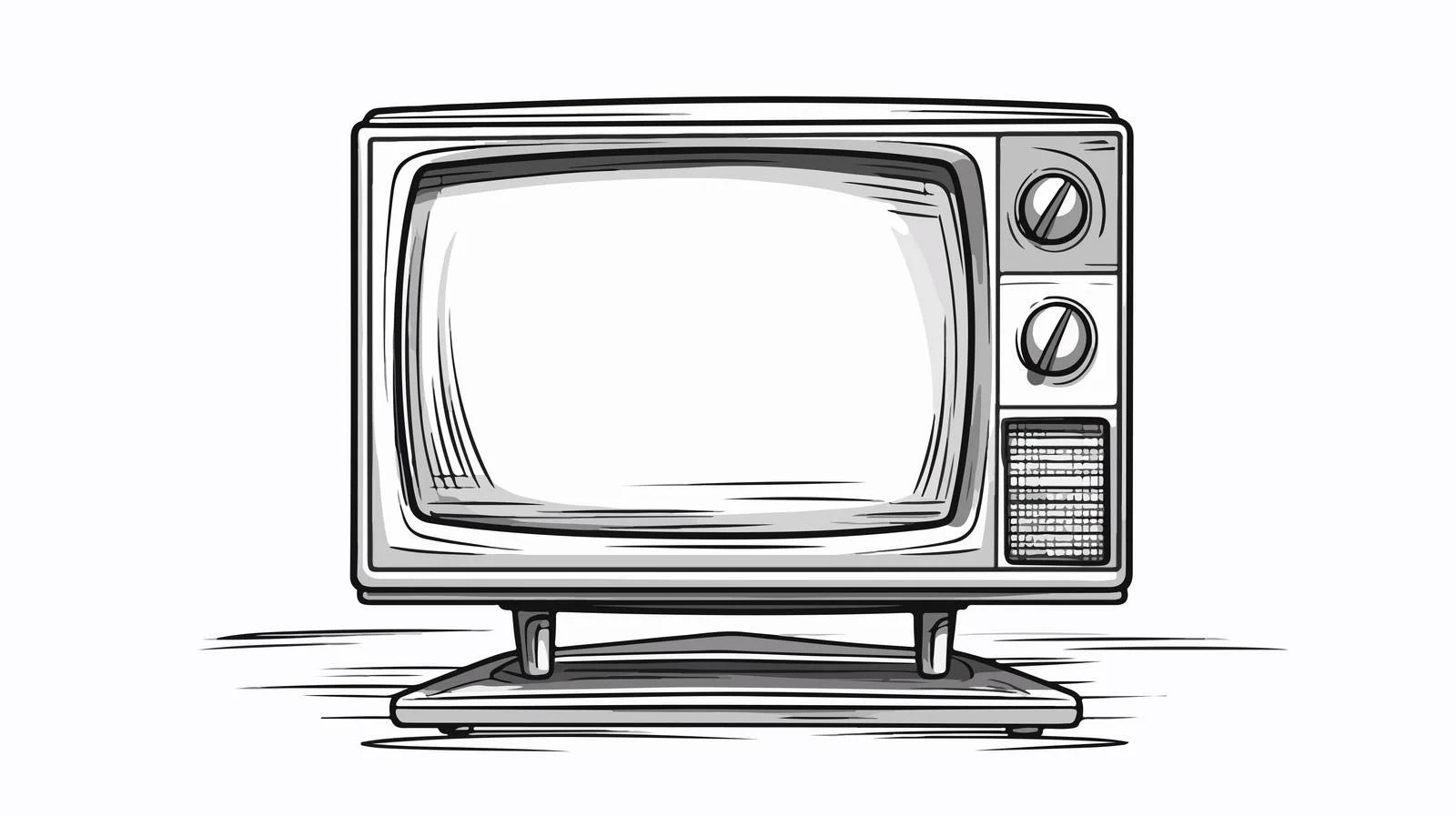Vintage Retro TV Sketch Illustration — free download from Dotvec