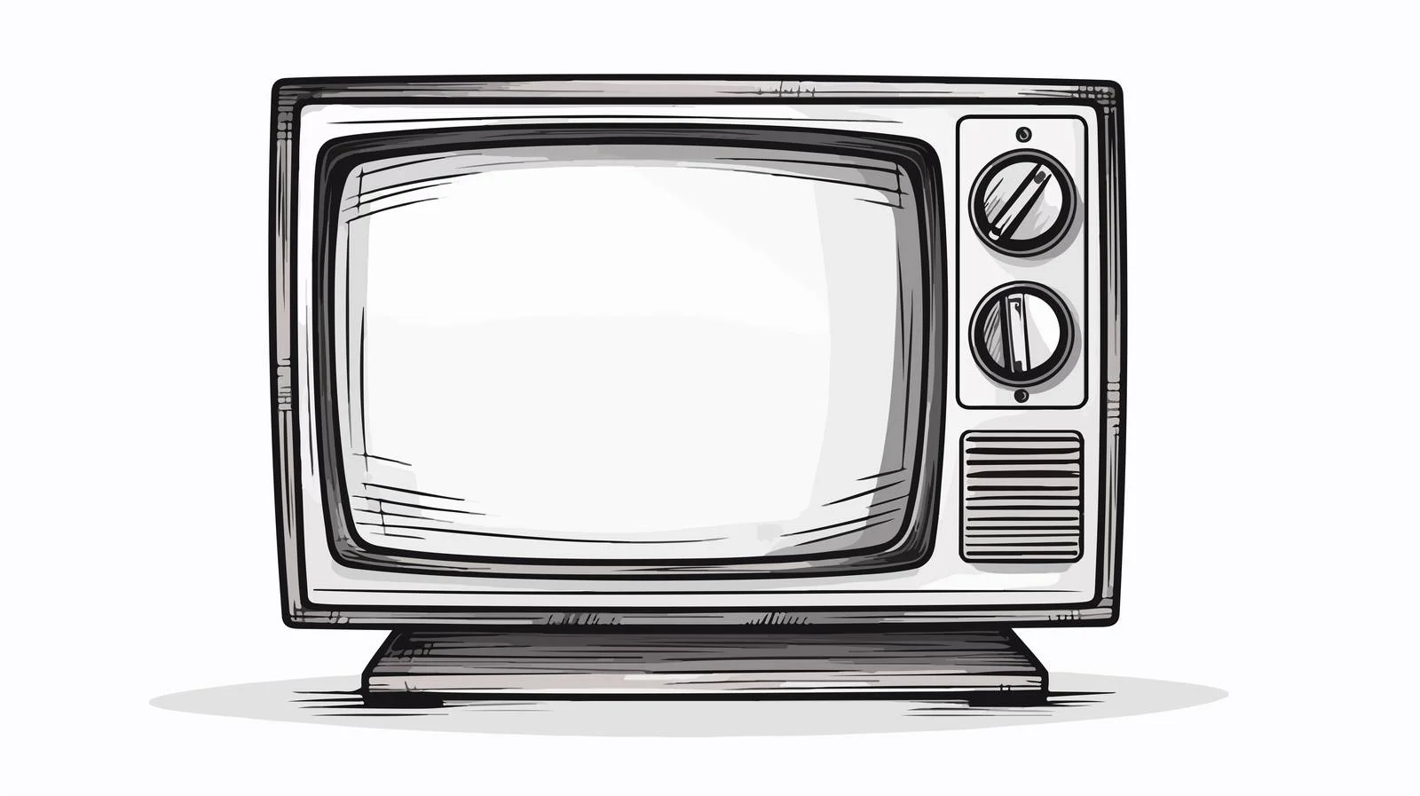 Vintage Retro TV Sketch Illustration — free download from Dotvec