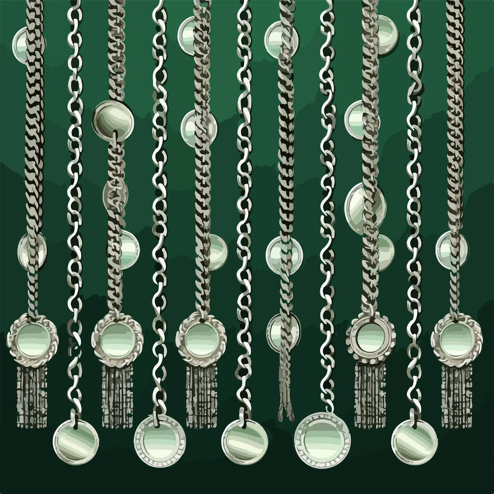 Elegant Vintage Silver Chain Seamless Pattern — free download from Dotvec
