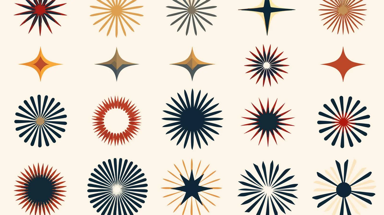 Retro Sunburst Vector Collection — free download from Dotvec