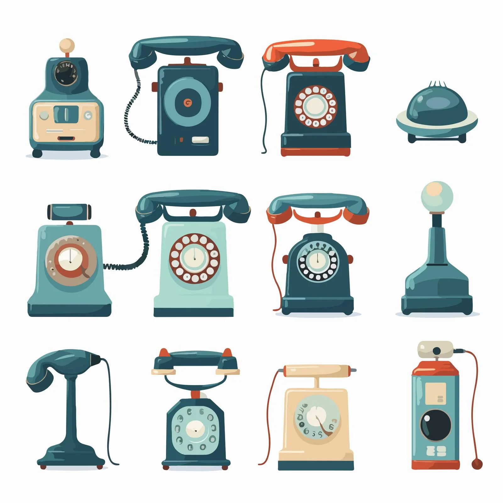 Comparison of Old and Modern Phones — free download from Dotvec