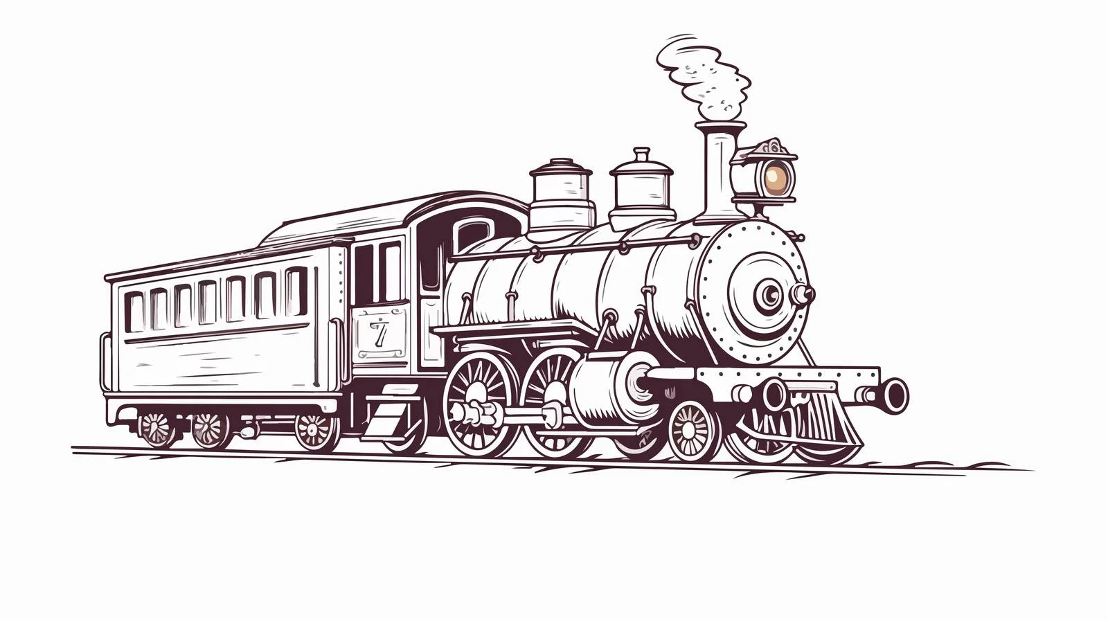 Vintage Train Sketch Illustration — free download from Dotvec