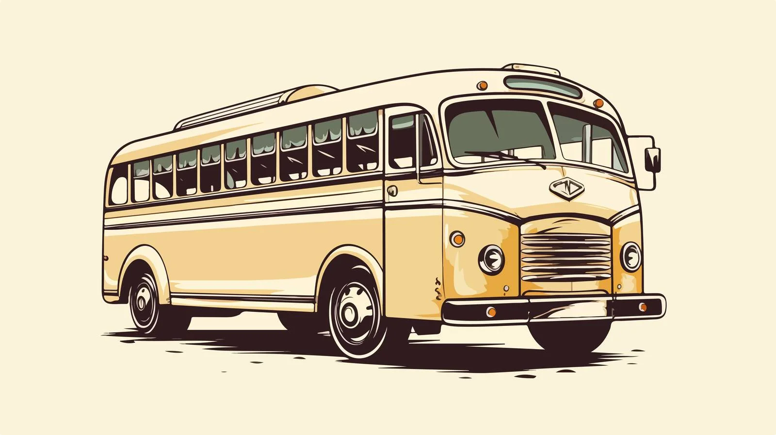 Vintage Bus Pencil Sketch on Beige Background — free download from Dotvec